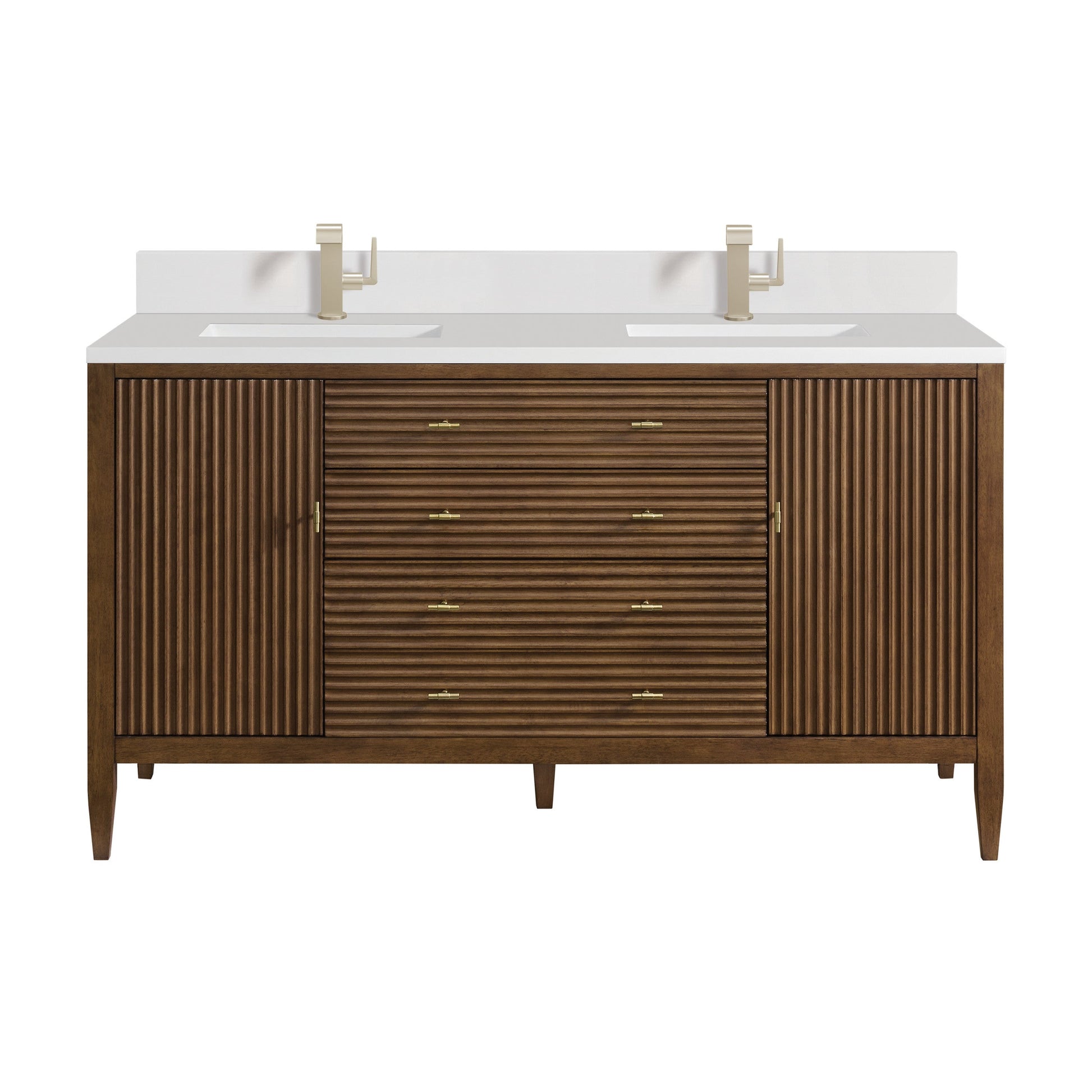 Mid-Century Walnut / White Zeus - 1 Faucet Hole