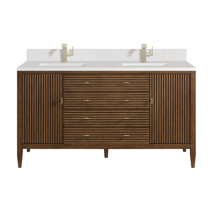 Mid-Century Walnut / White Zeus - 1 Faucet Hole