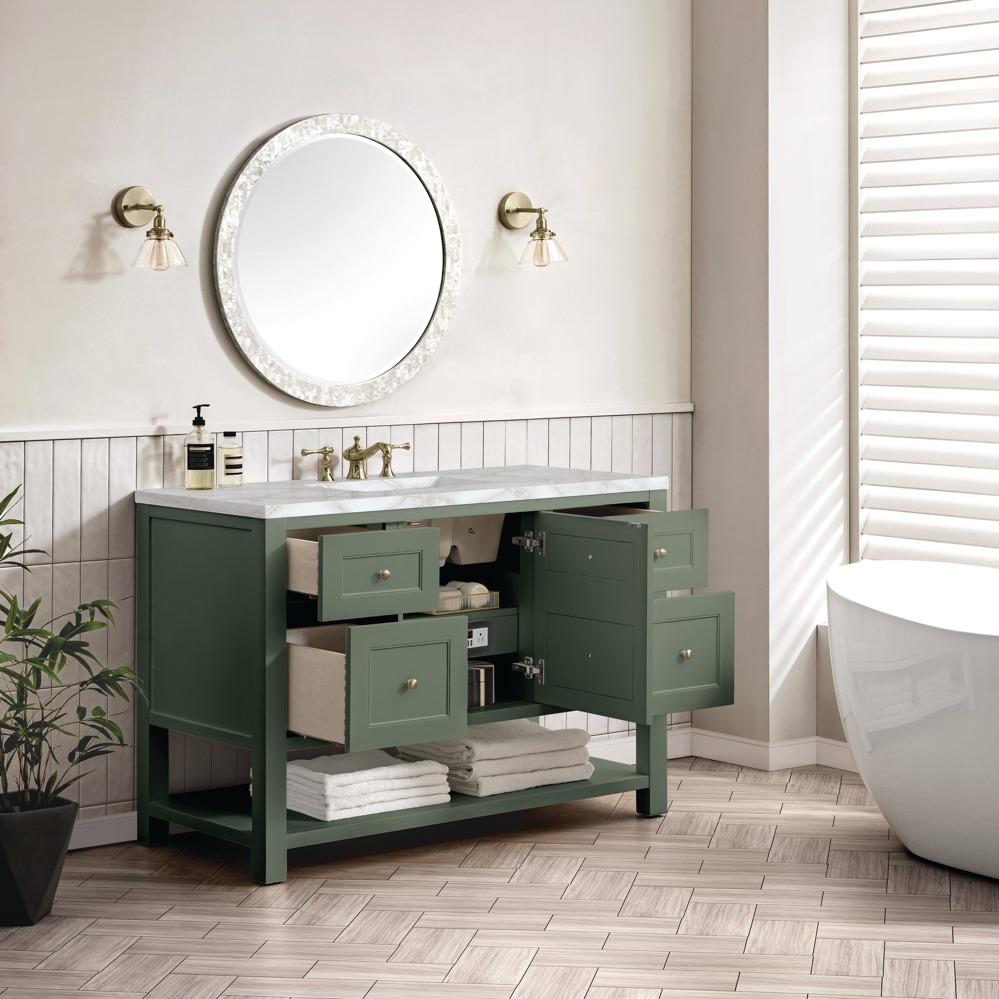Smokey Celadon / Victorian Silver - 3 Faucet Holes