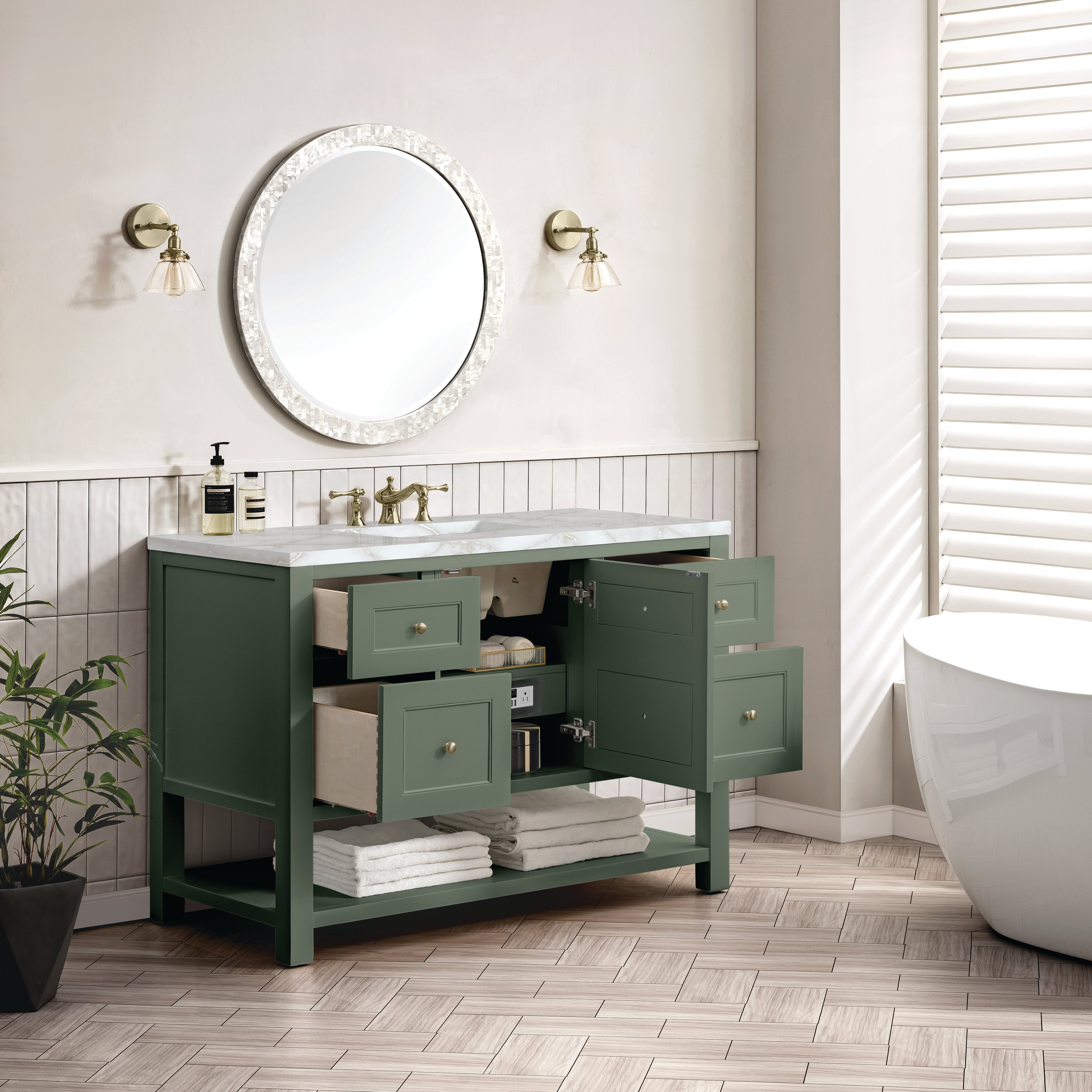 Smokey Celadon / Victorian Silver - 3 Faucet Holes