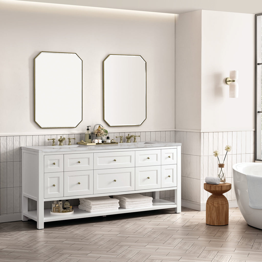 Bright White / Victorian Silver - 3 Faucet Holes