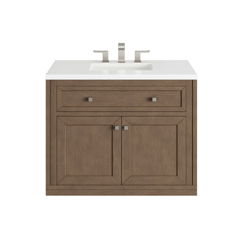 Whitewashed Walnut / White Zeus - 3 Faucet Holes
