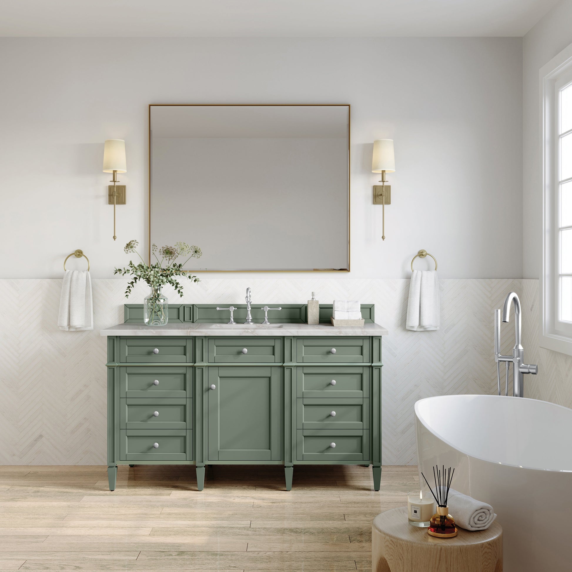 Smokey Celadon / Victorian Silver - 3 Faucet Holes