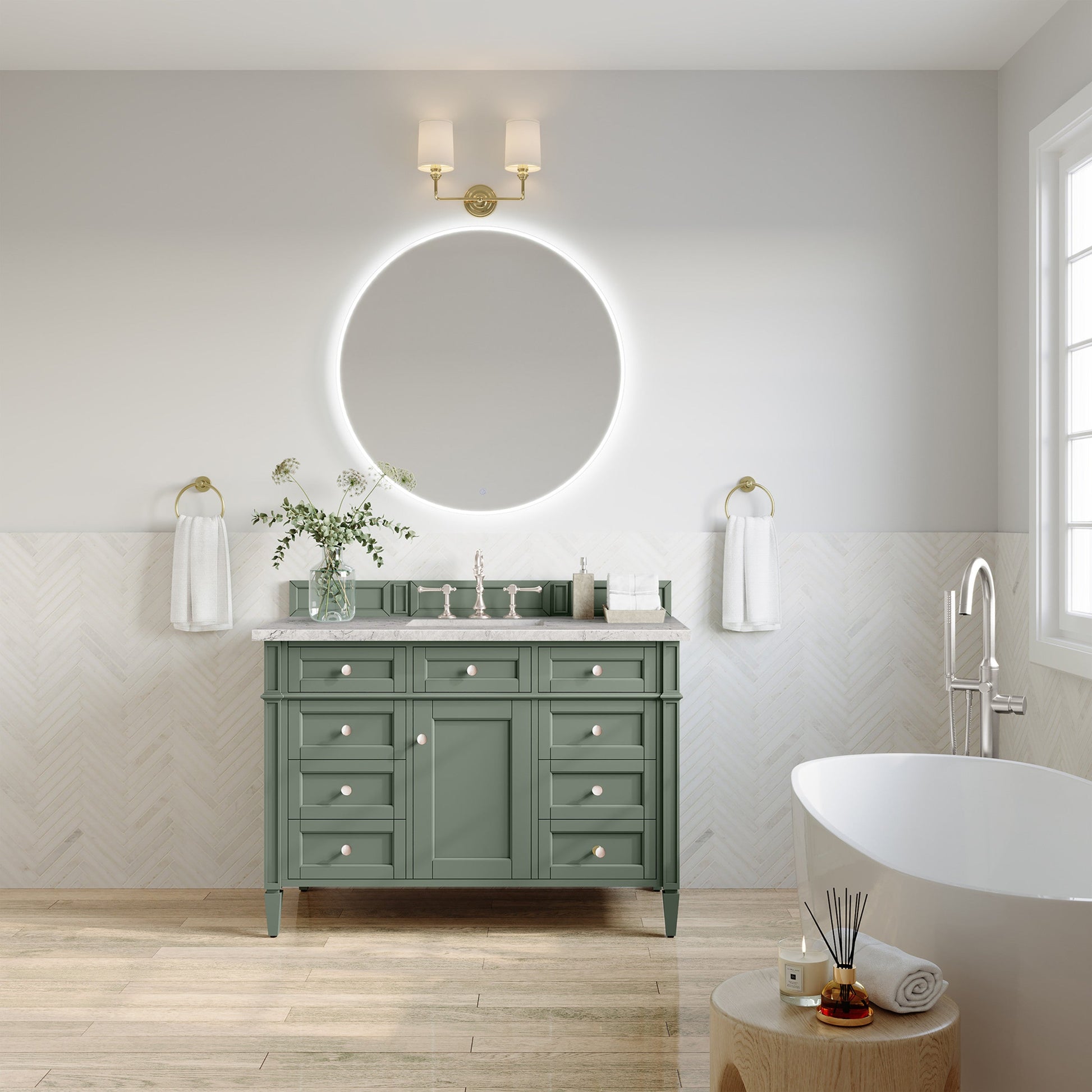 Smokey Celadon / Eternal Jasmine Pearl - 3 Faucet Holes