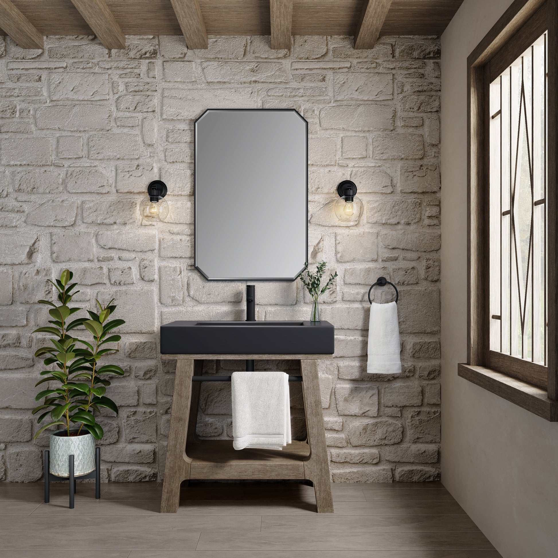 Weathered Timber / Matte Black