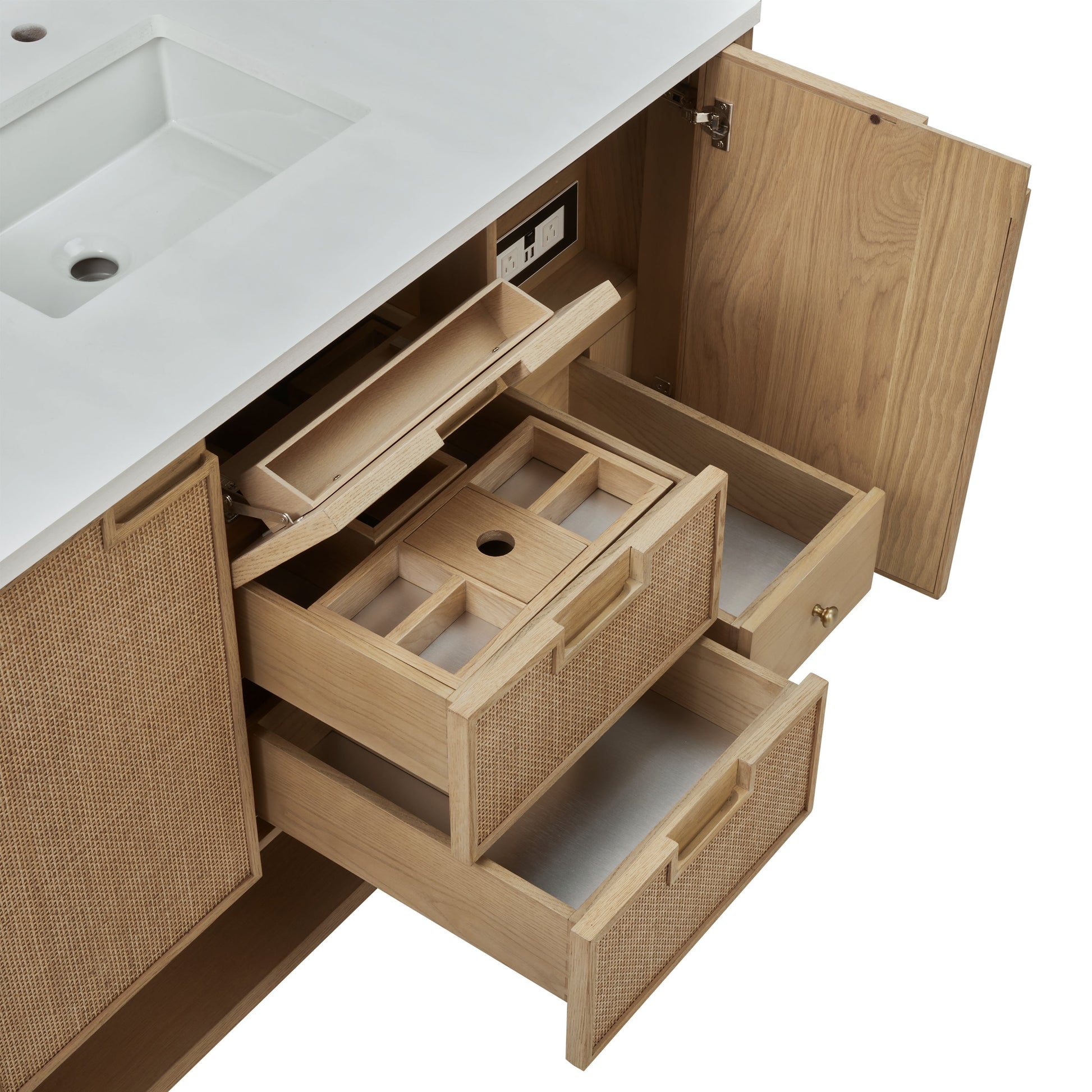 Seaside Oak / White Zeus - 3 Faucet Holes