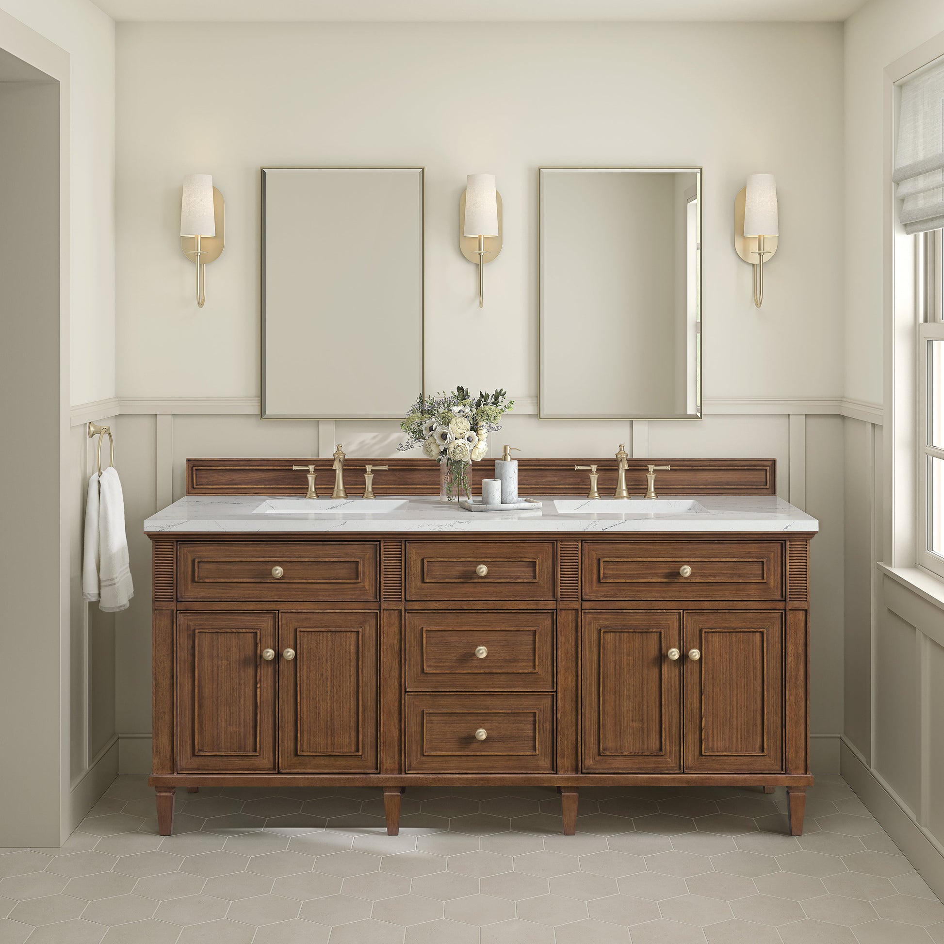 Mid-Century Walnut / Ethereal Noctis - 3 Faucet Holes