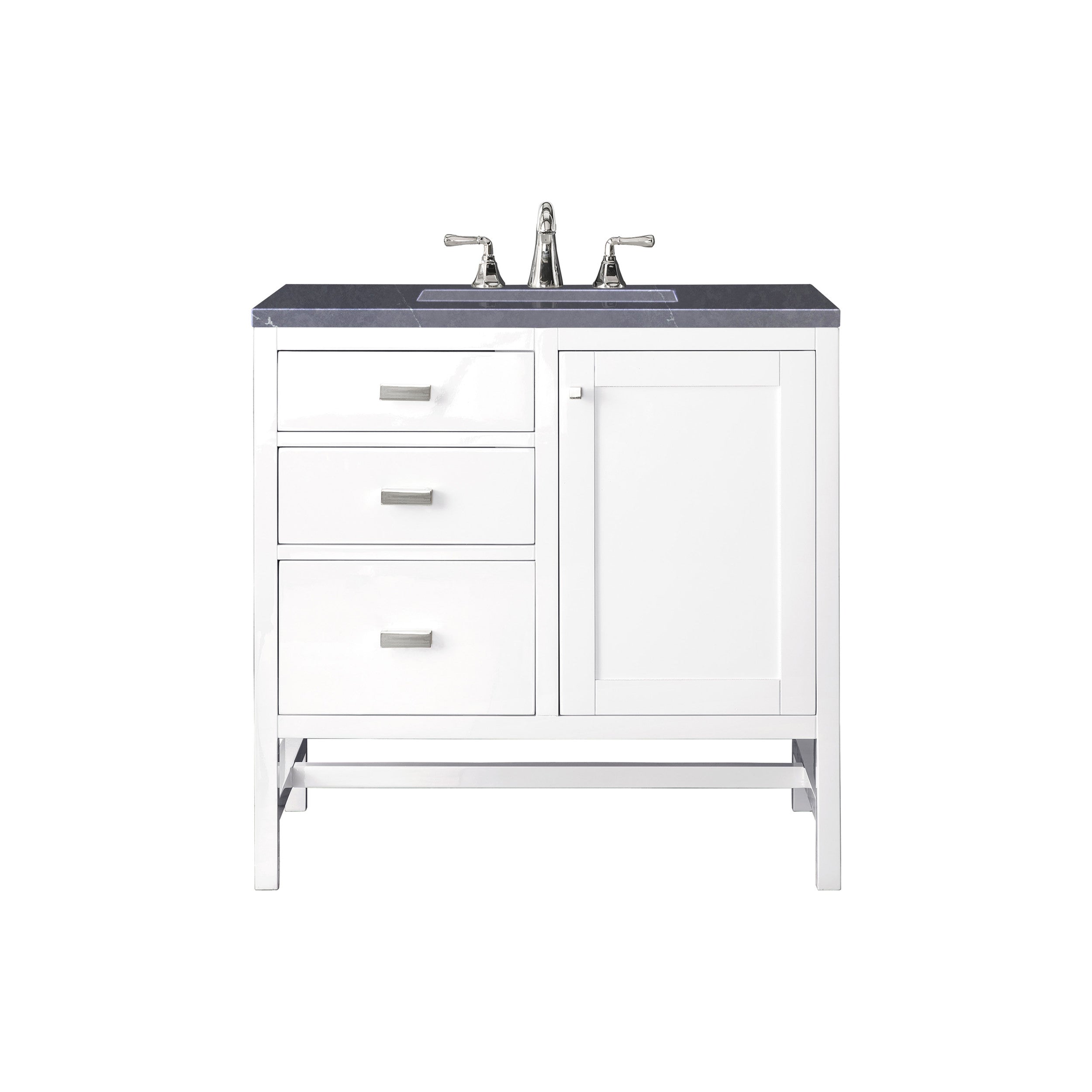 Glossy White / Charcoal Soapstone - 3 Faucet Holes