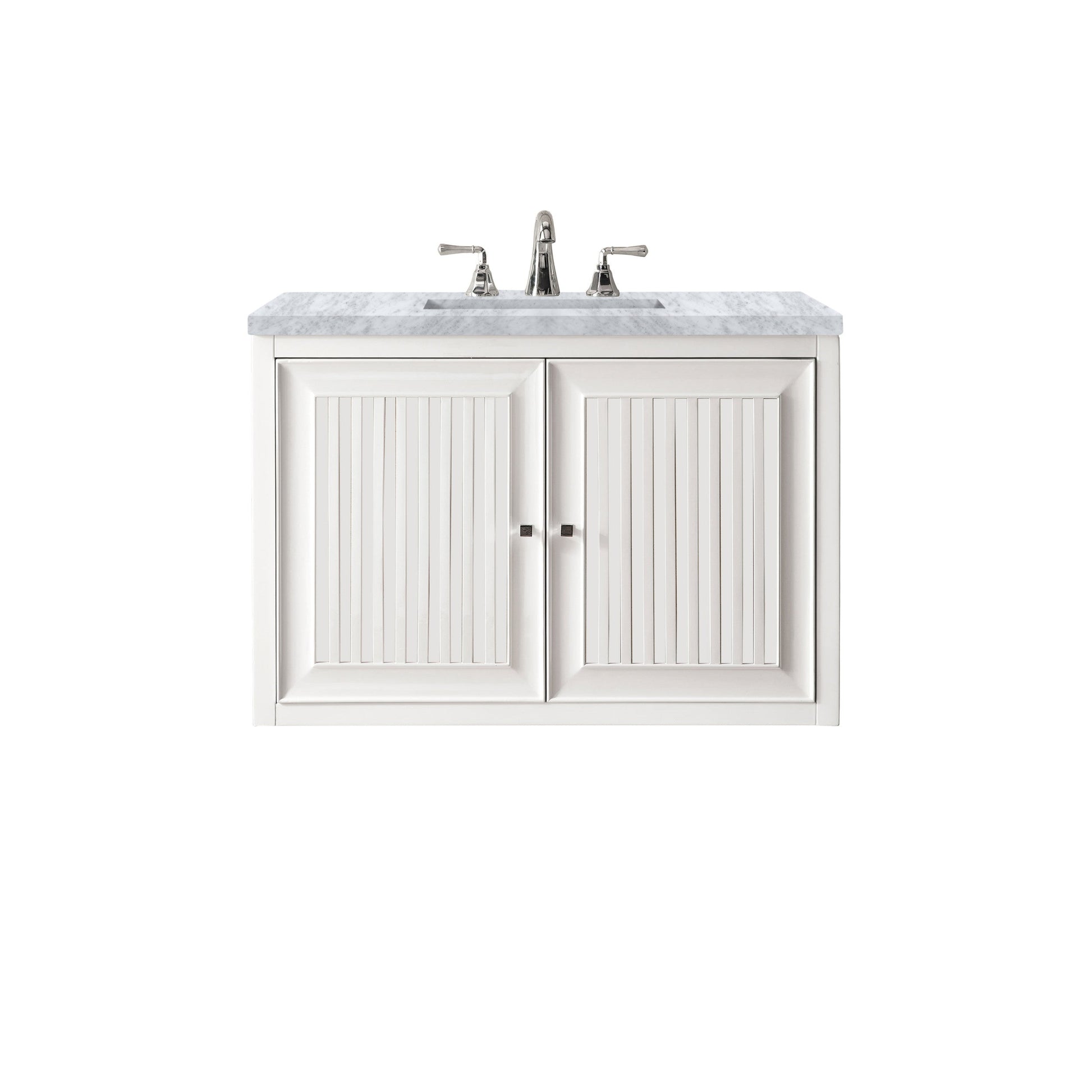 Glossy White / Carrara White - 3 Faucet Holes