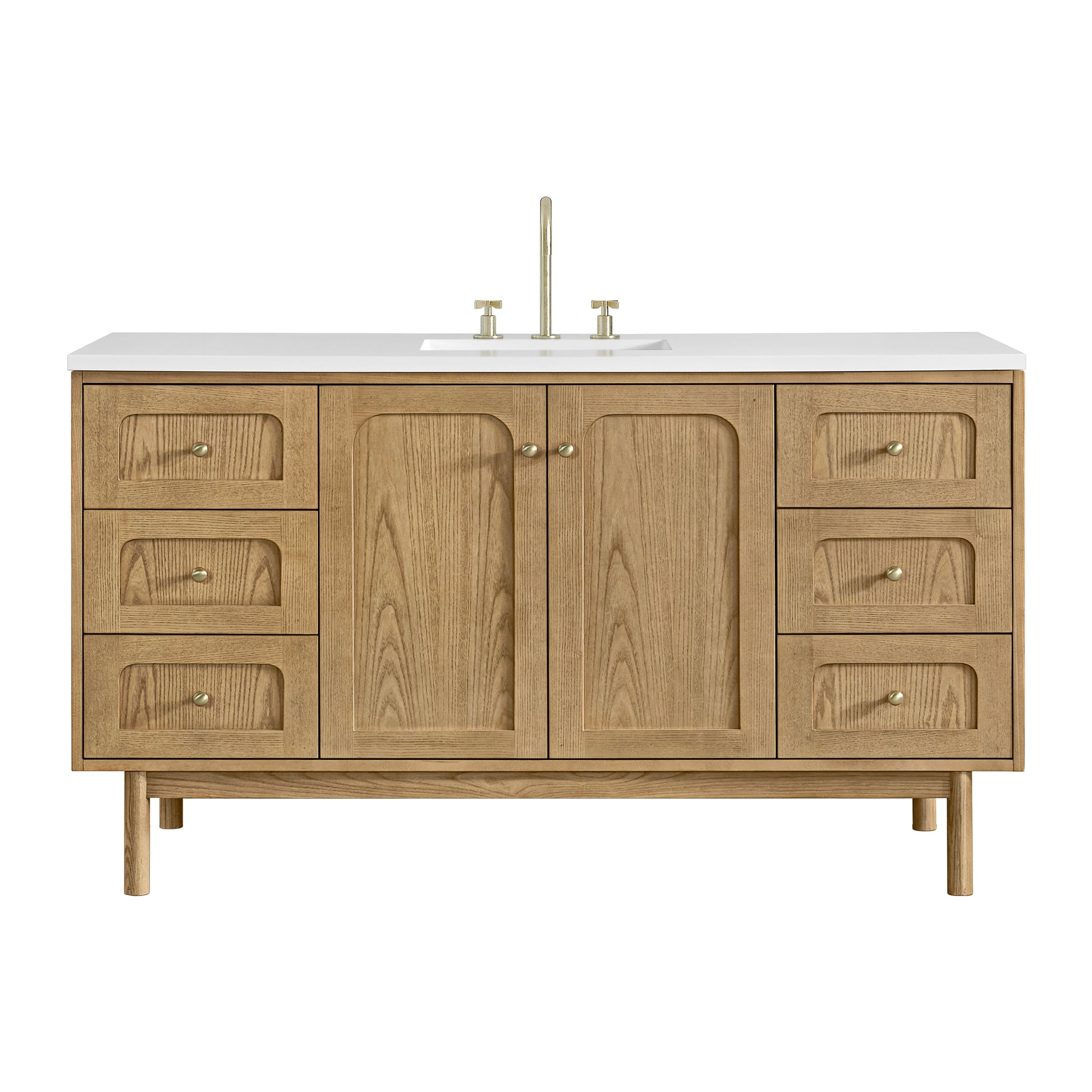 Light Natural Oak / White Zeus - 3 Faucet Holes