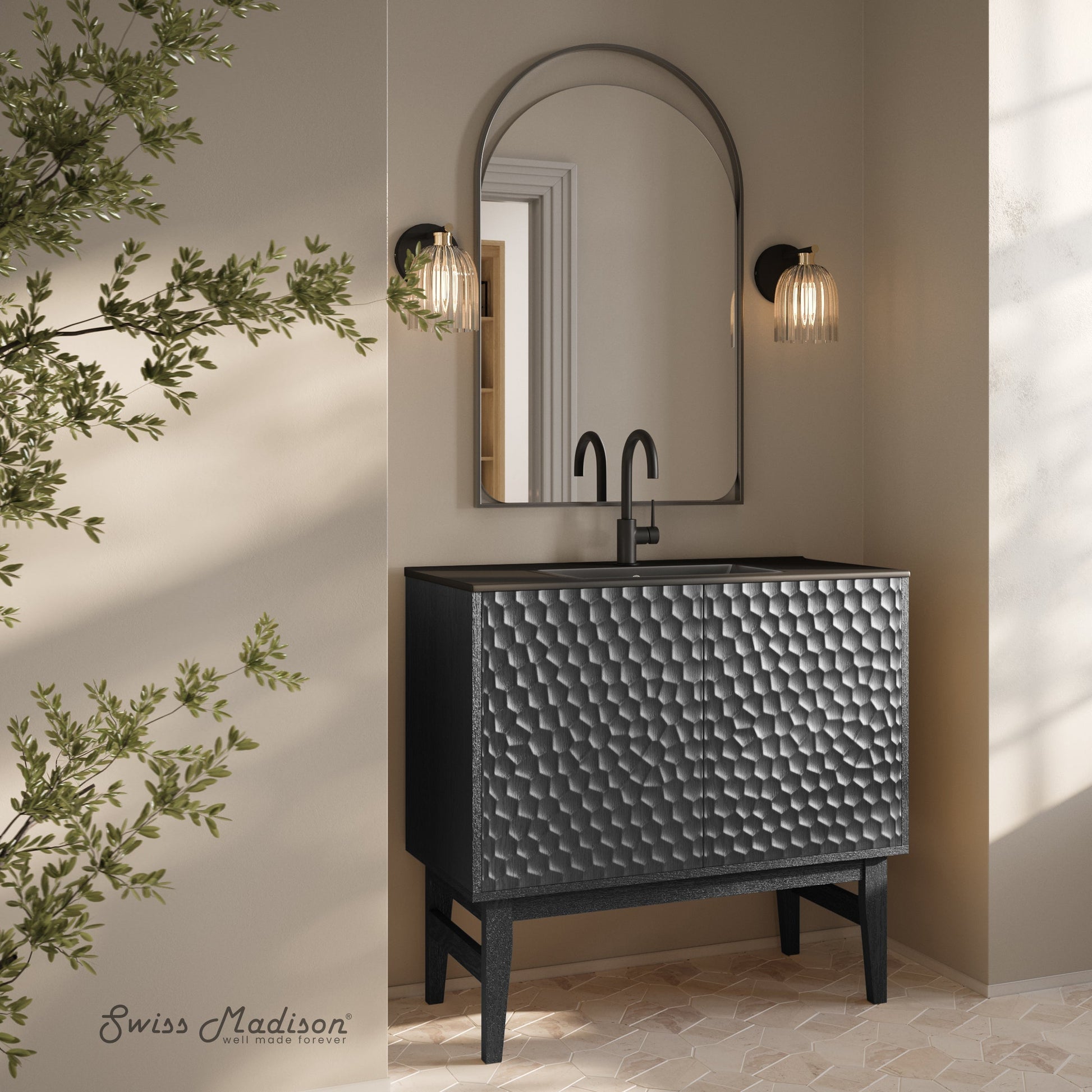 Black Oak / Matte Black / 1-Hole