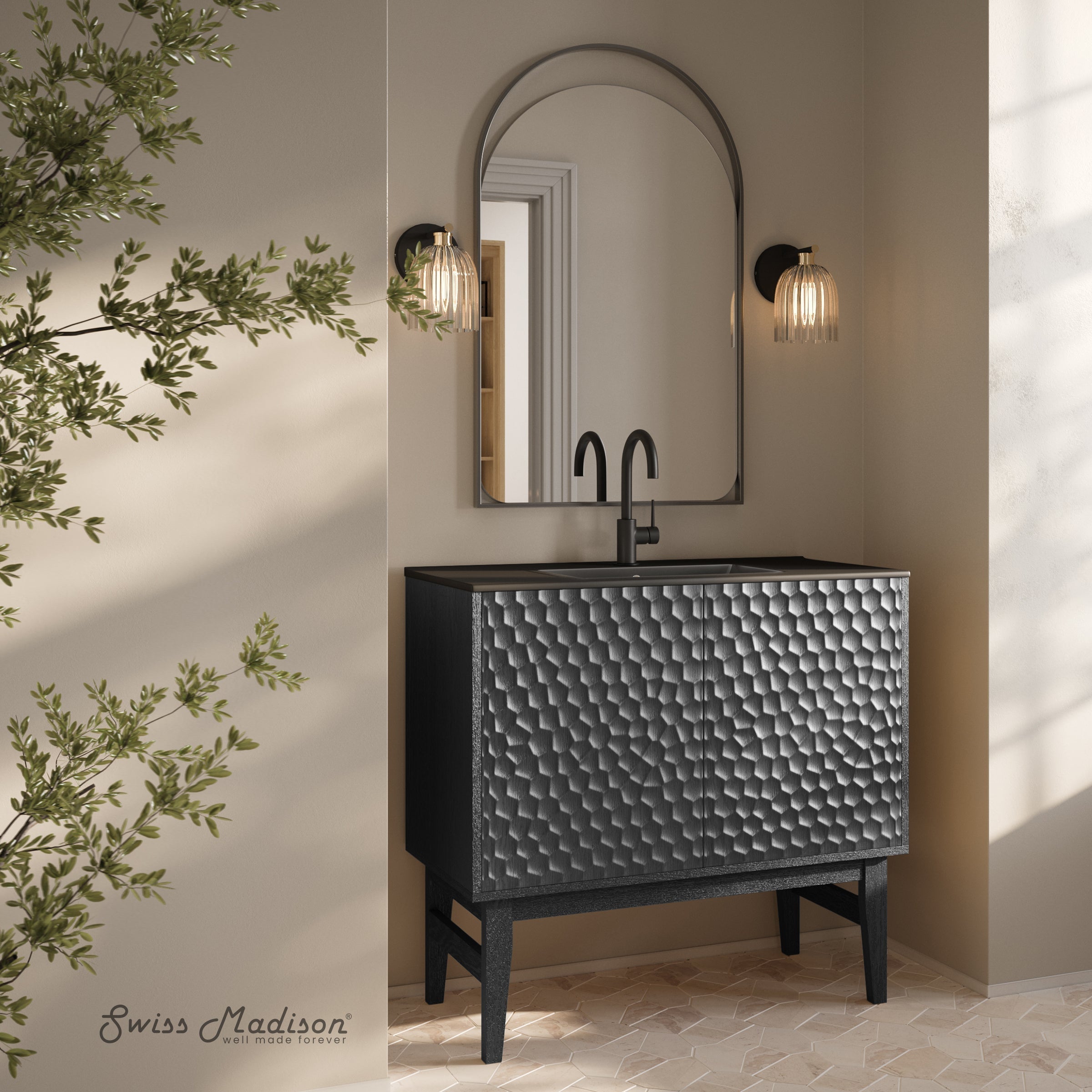 Black Oak / Matte Black / 1-Hole