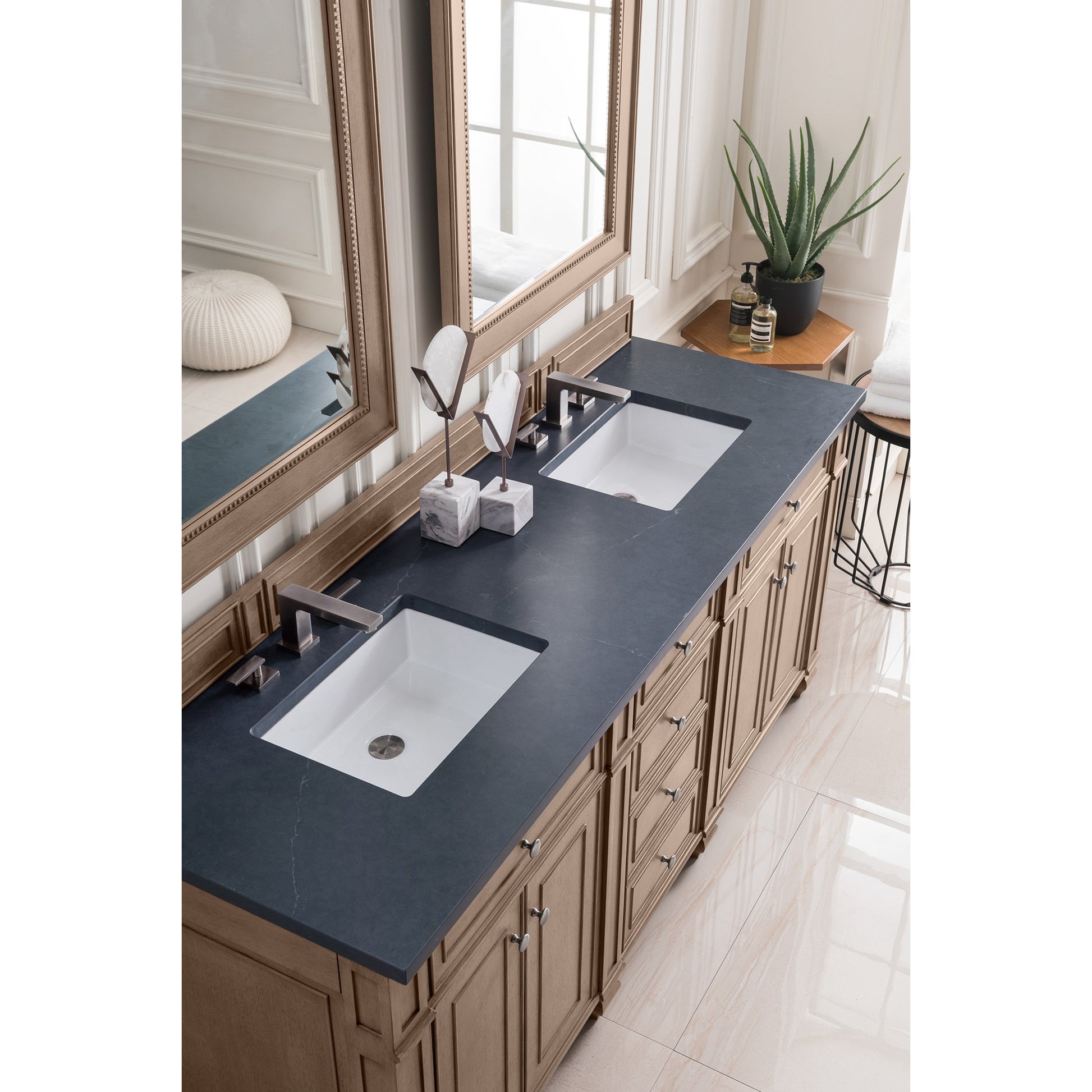Whitewashed Walnut / Charcoal Soapstone - 3 Faucet Holes