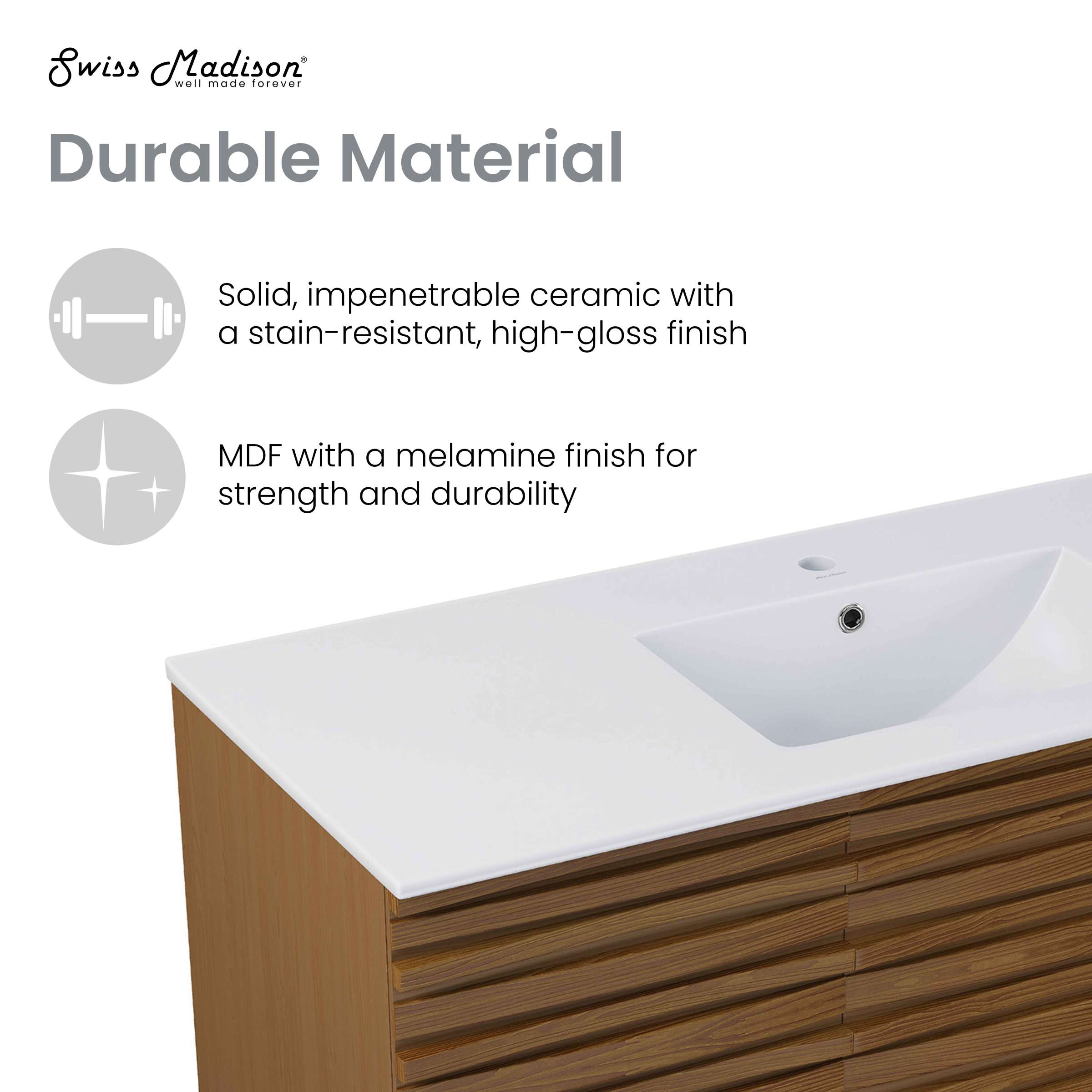 Brown Oak / Glossy White / 1-Hole
