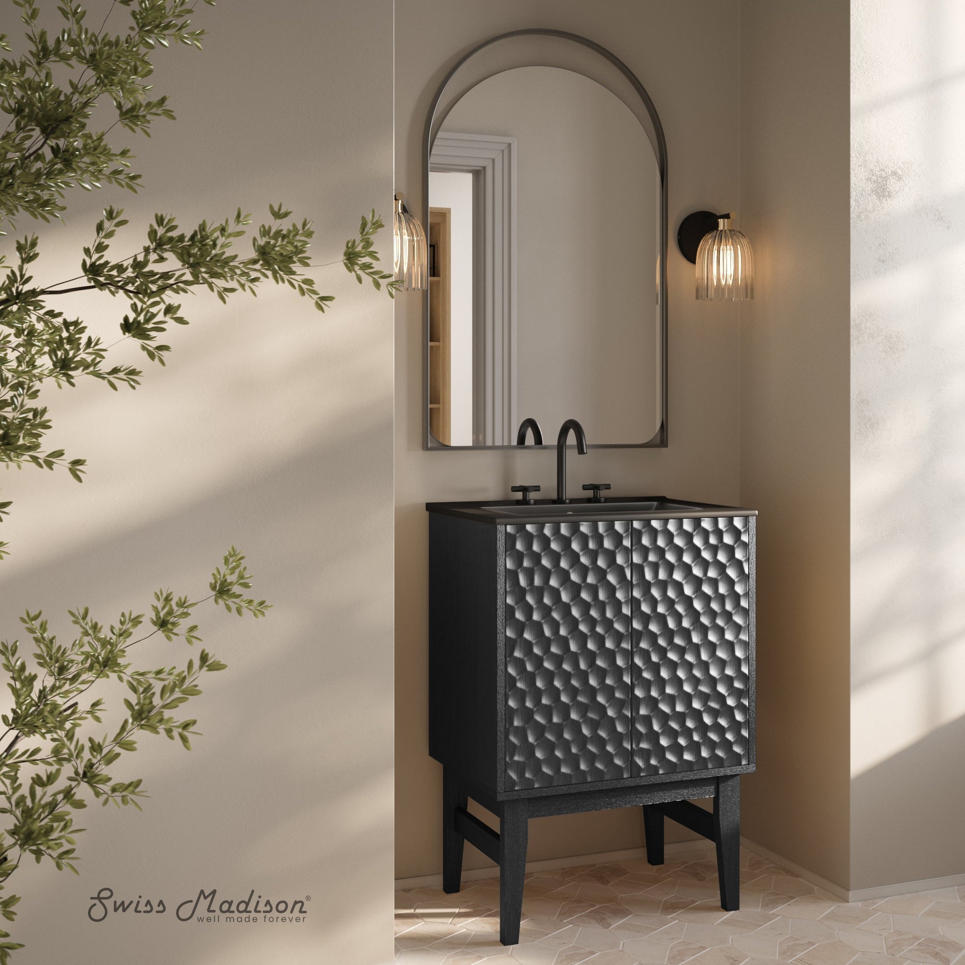 Black Oak / Matte Black / 3-Hole