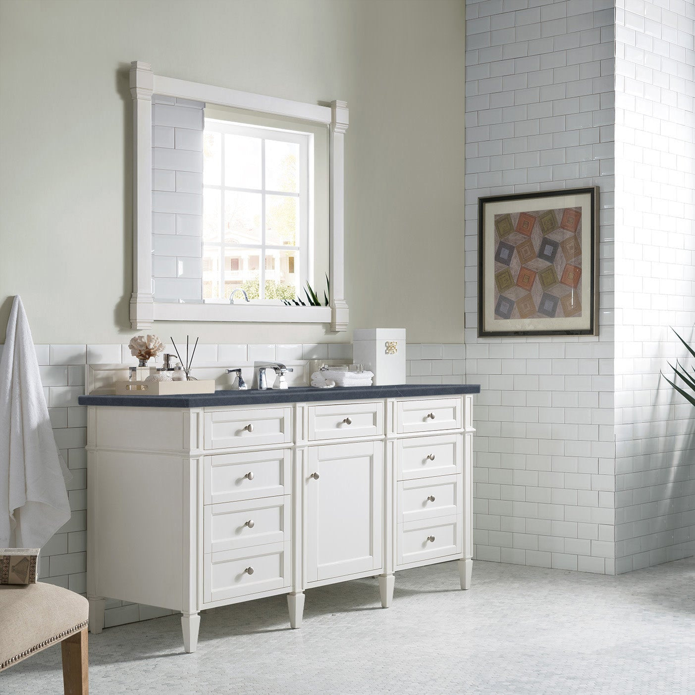 Bright White / Charcoal Soapstone - 3 Faucet Holes