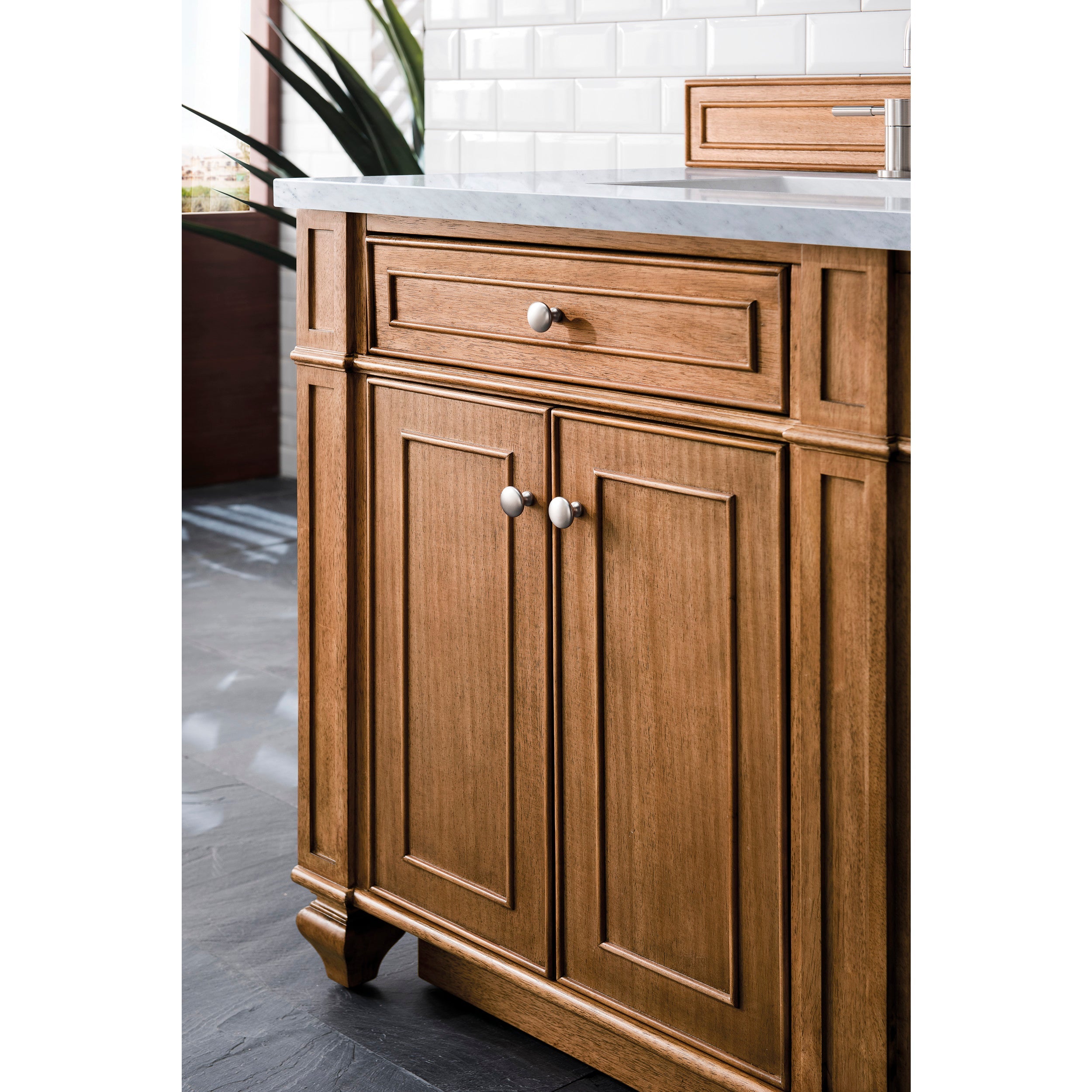 Saddle Brown / Carrara White - 3 Faucet Holes