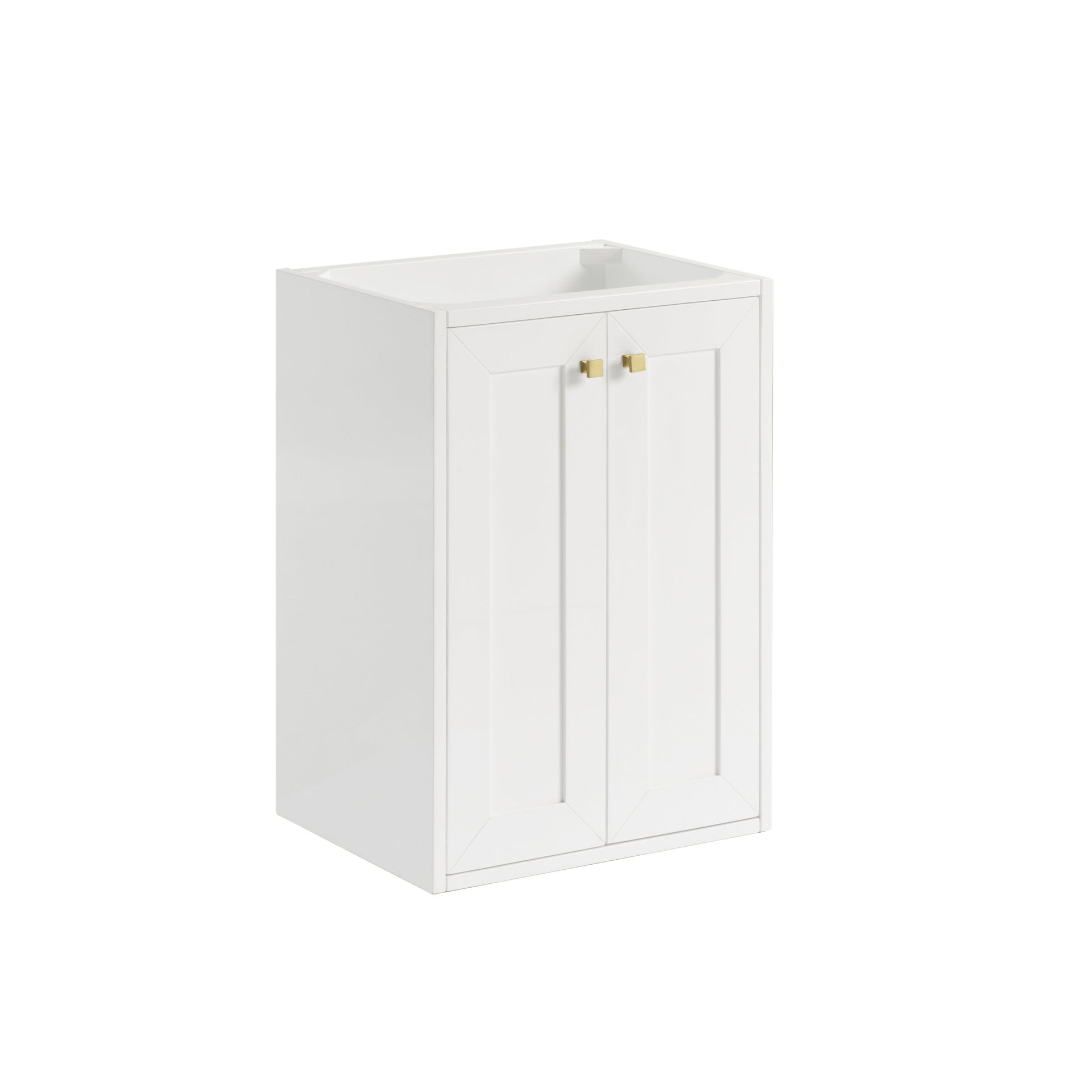 Glossy White / Champagne Brass