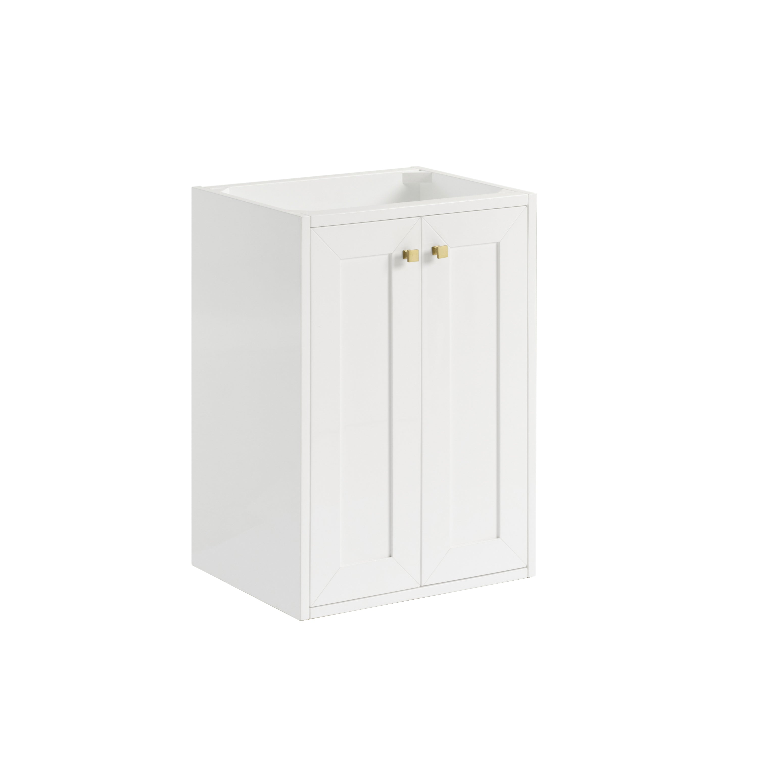 Glossy White / Champagne Brass