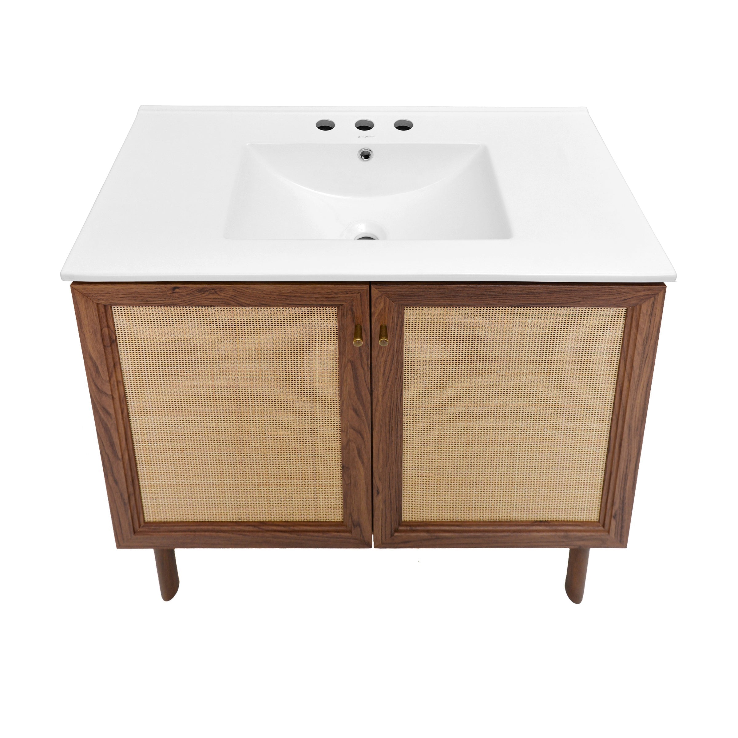 Brown Oak / White / 3-Hole