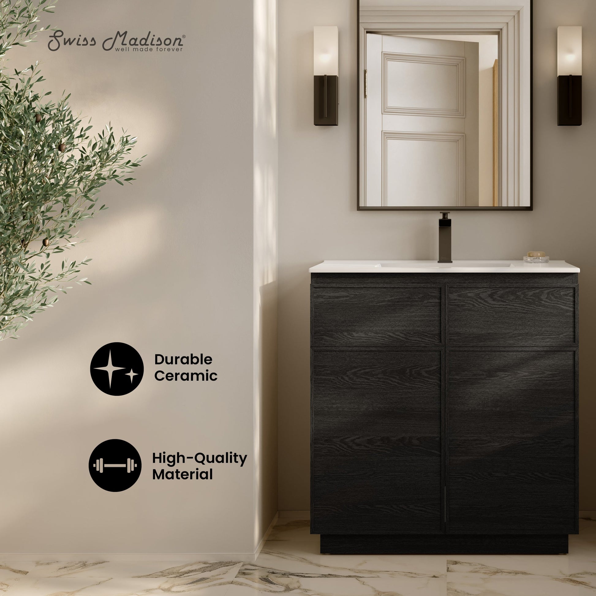 Black Oak / White / 1-Hole