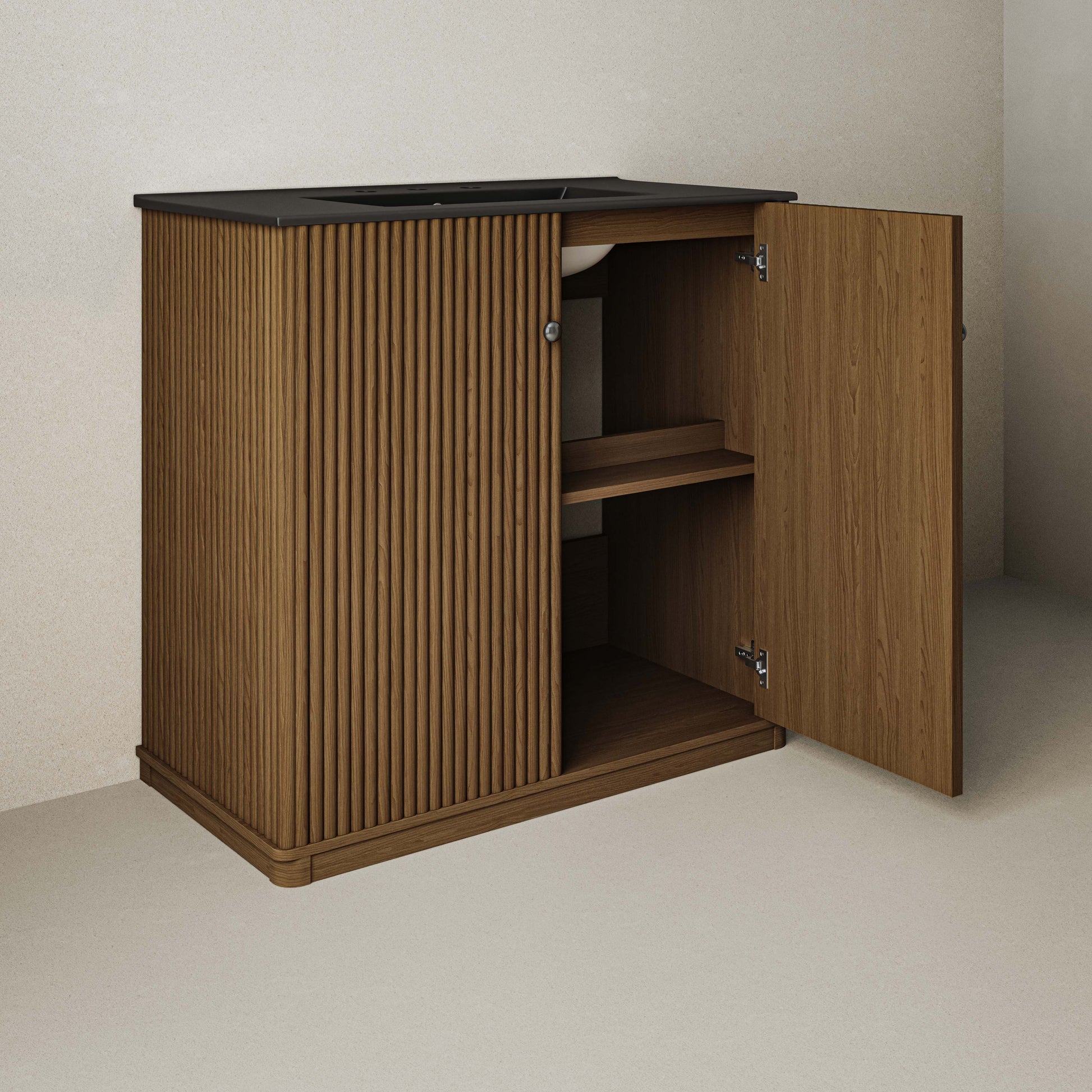 Brown Oak / Black / 3-Hole