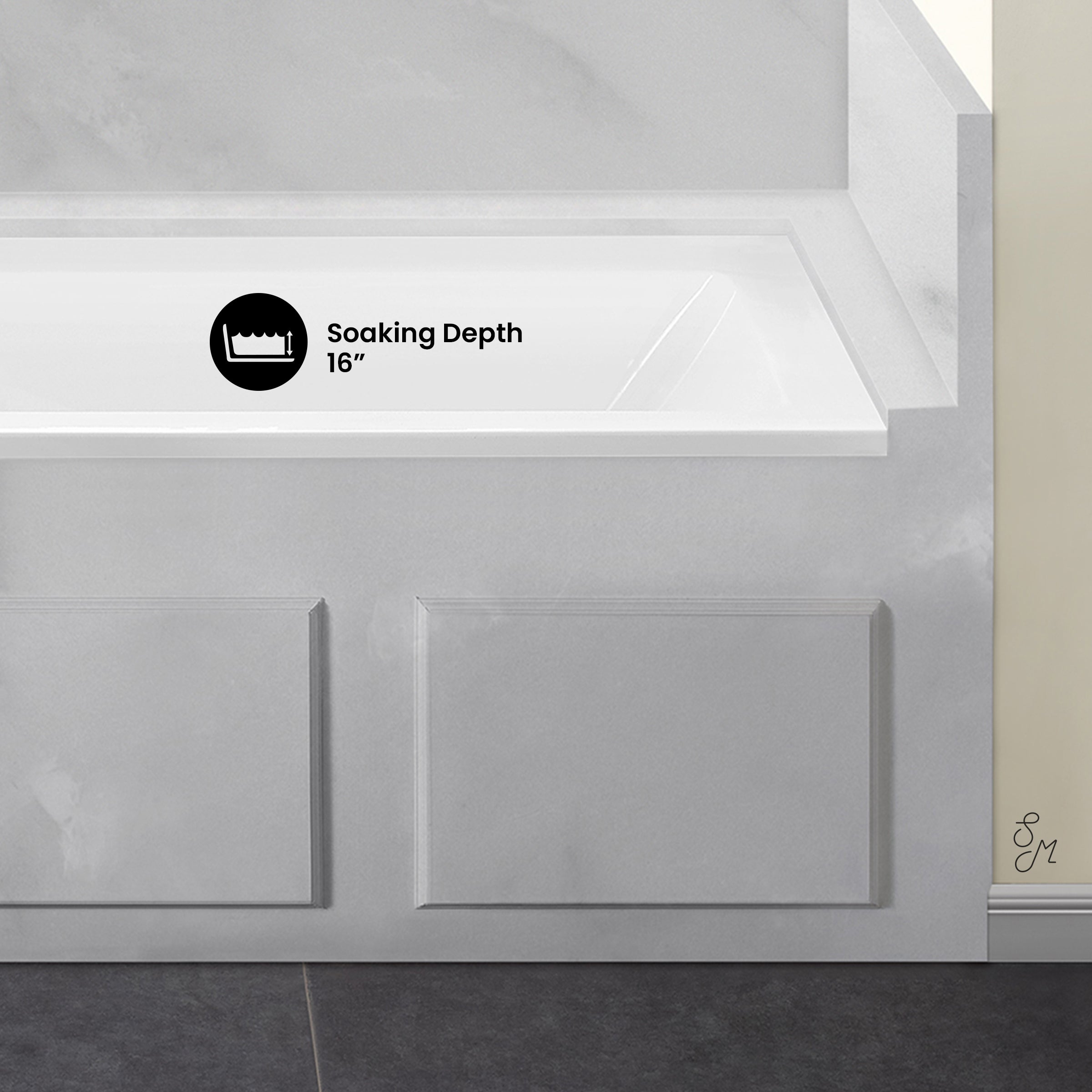 Glossy White / Alcove - No Apron / Left