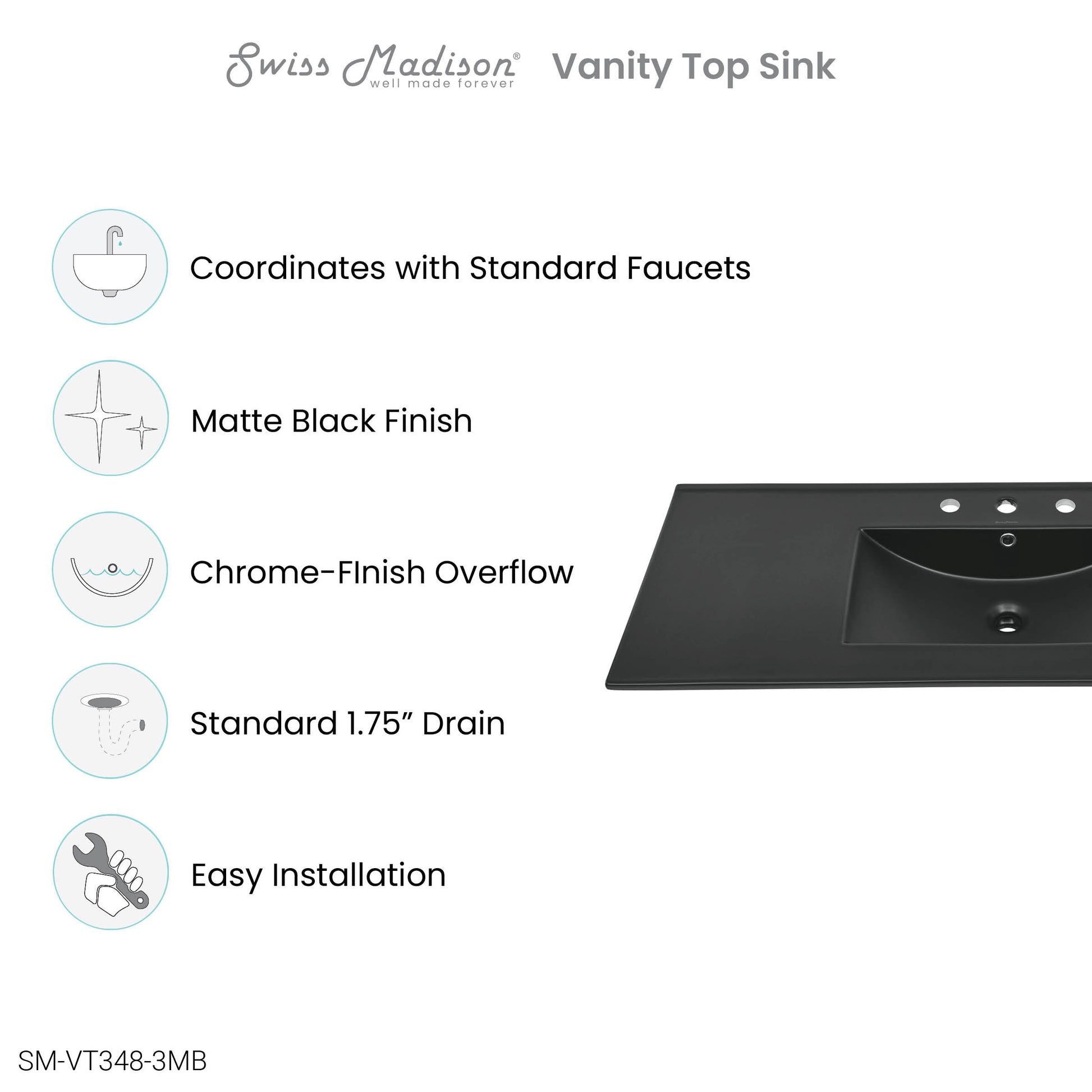 Matte Black / 3-Hole