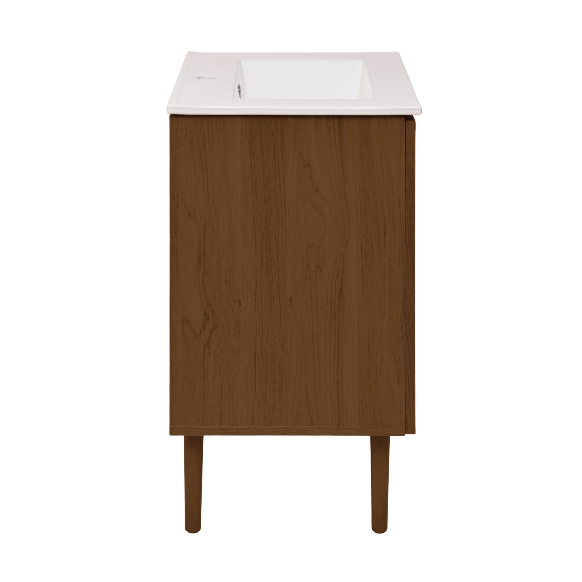 Brown Oak / White / 1-Hole