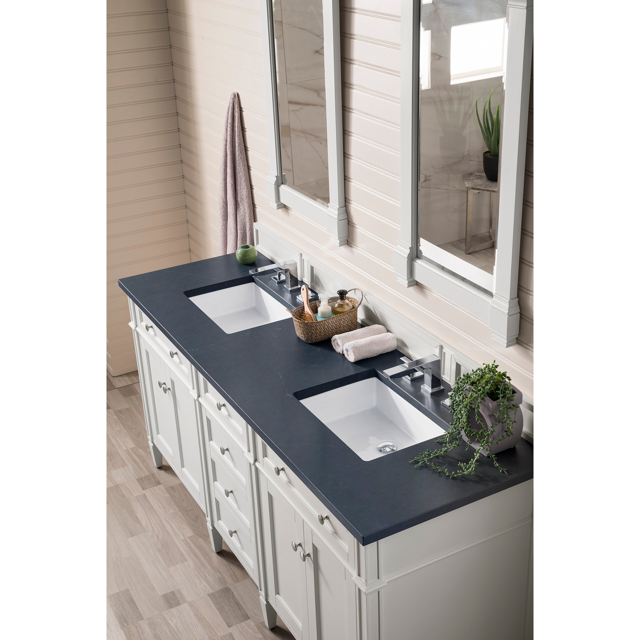 Bright White / Charcoal Soapstone - 3 Faucet Holes