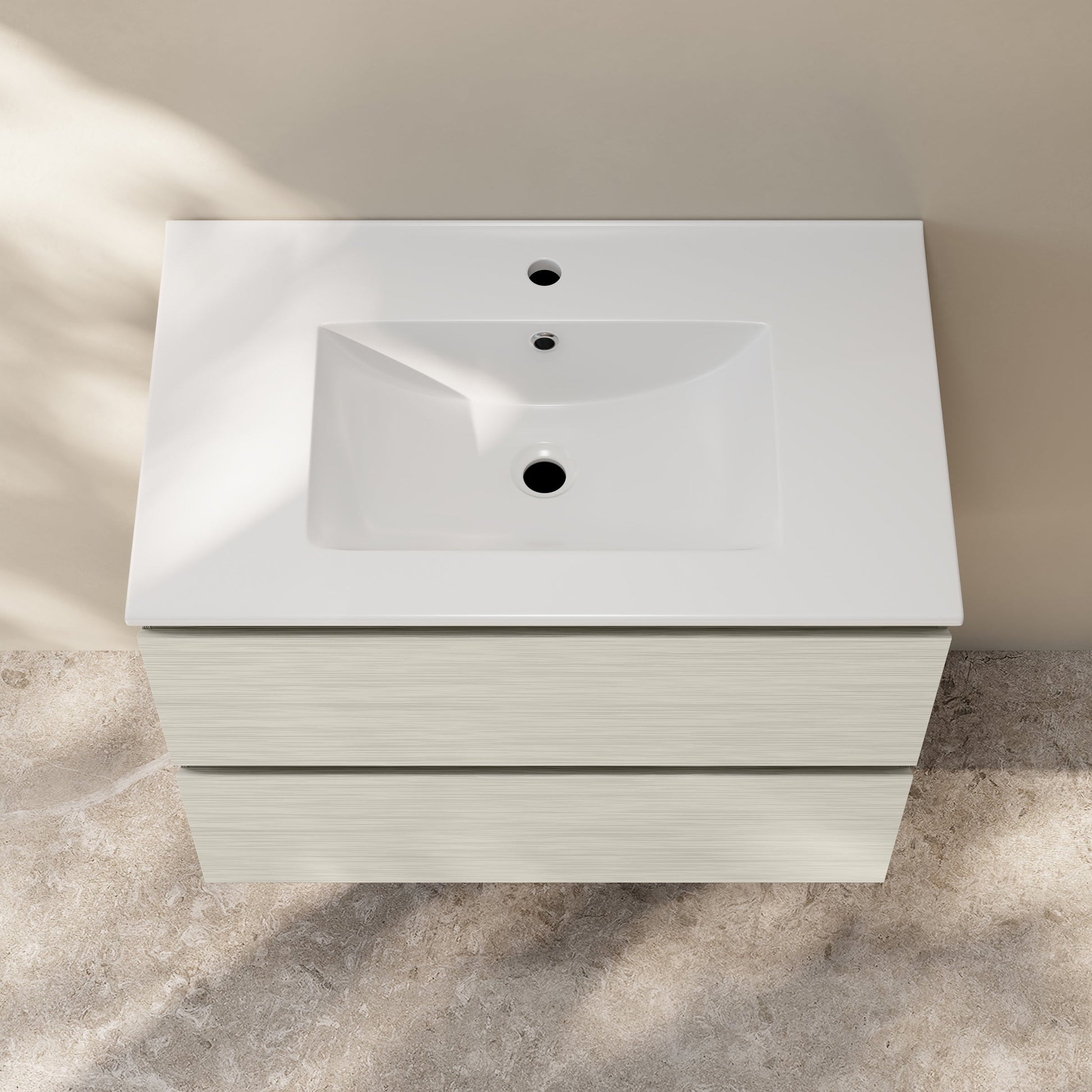 White Oak / Glossy White / 1-Hole