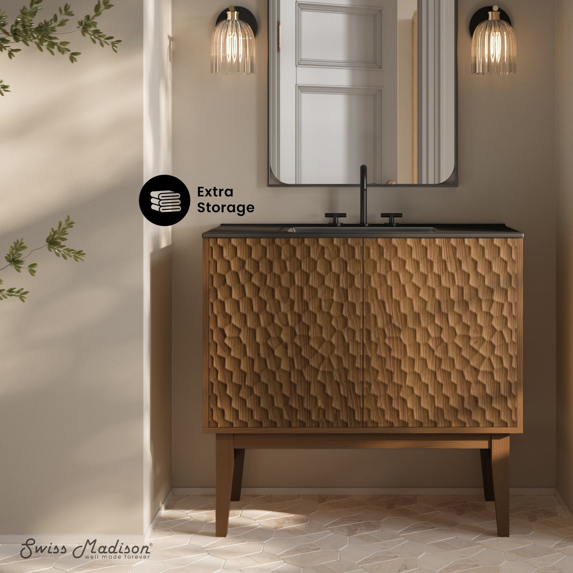 Brown Oak / Matte Black / 3-Hole