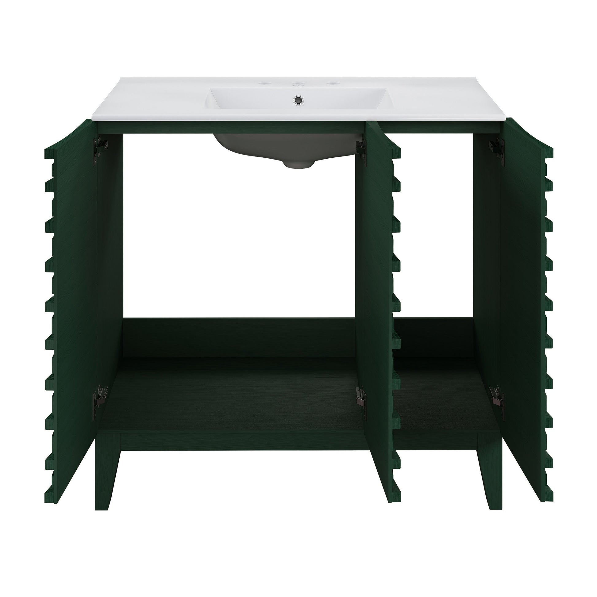 Green Oak / White / 3-Hole