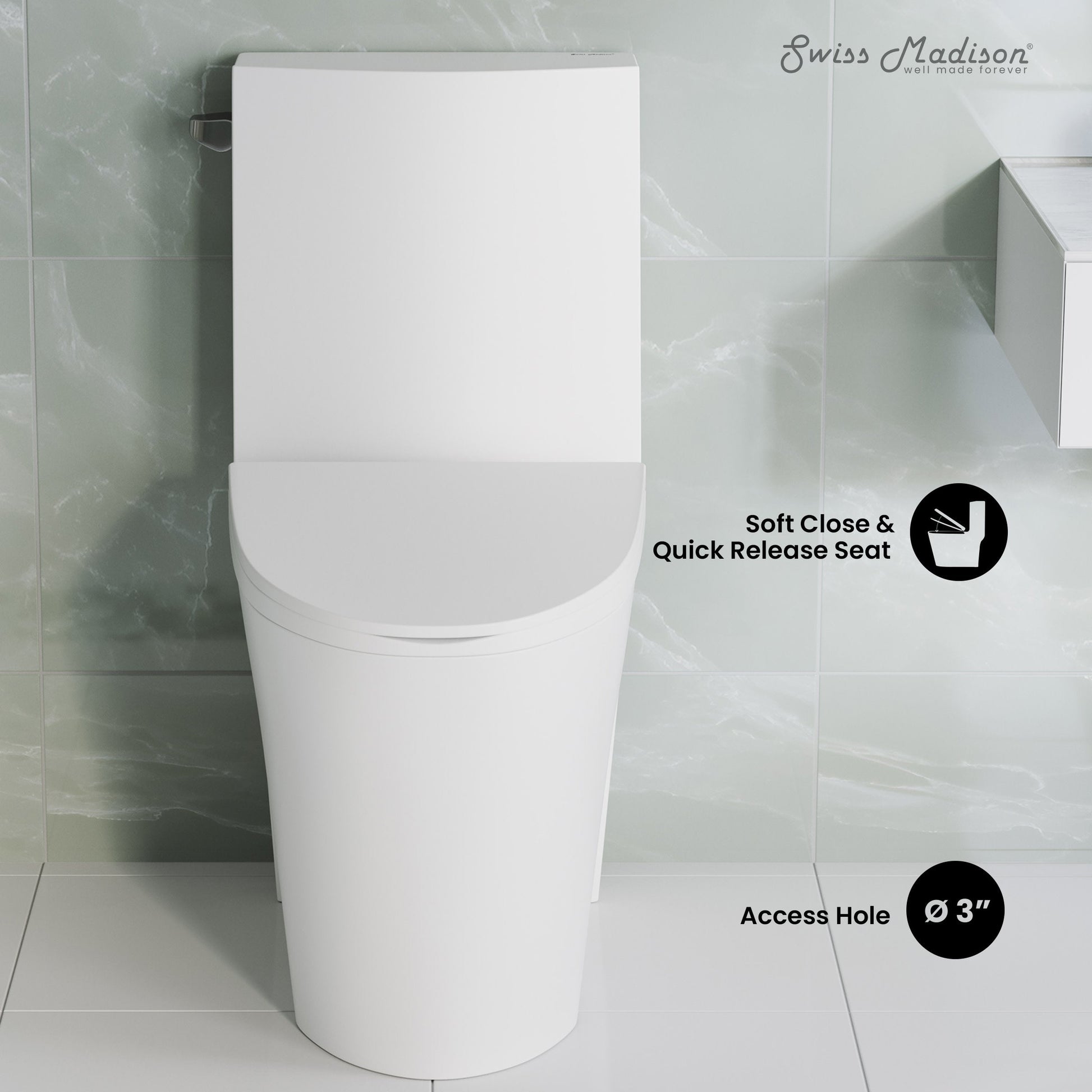 Glossy White / Single - Left / Chrome