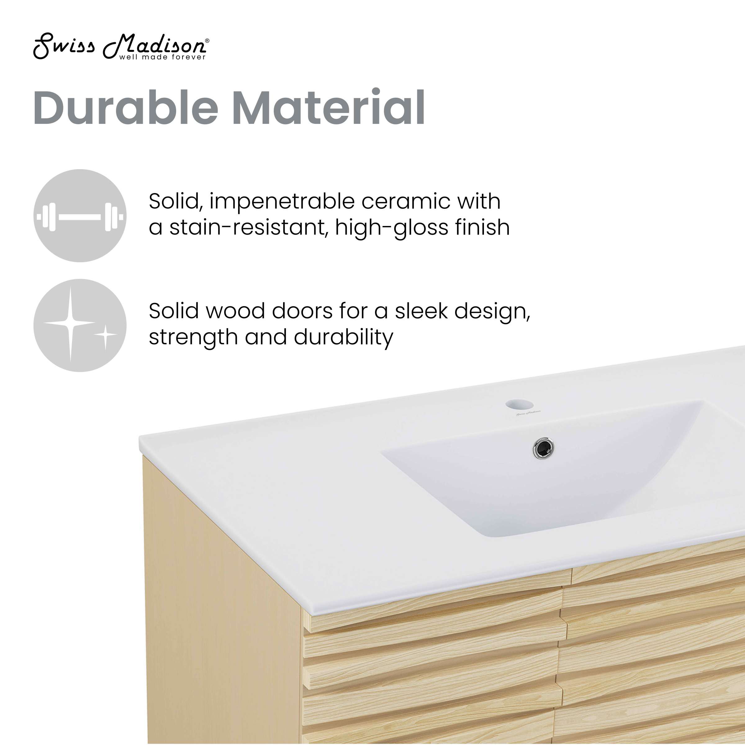 Natural Oak / White / 1-Hole