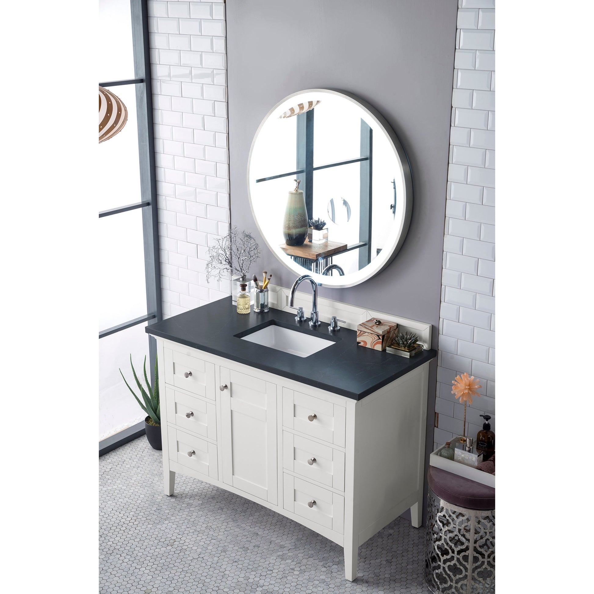 Bright White / Charcoal Soapstone - 3 Faucet Holes
