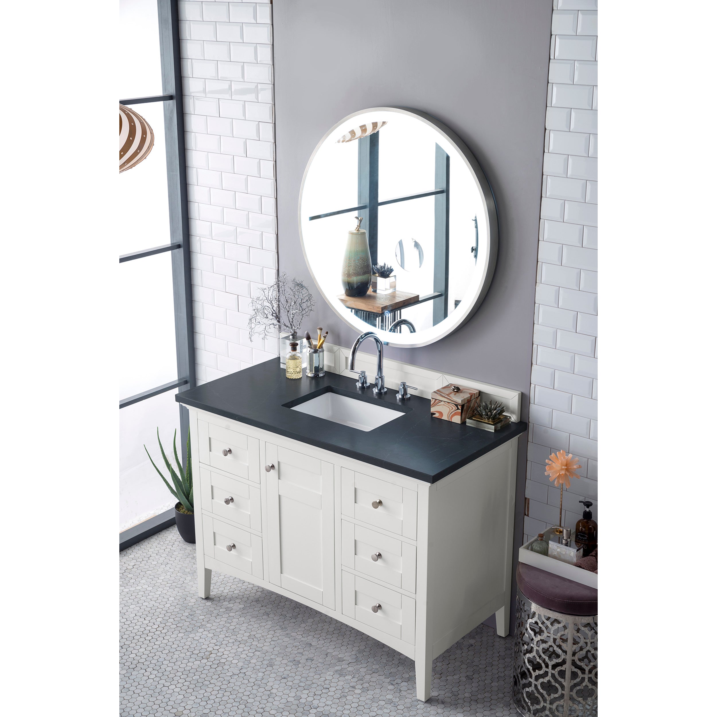 Bright White / Charcoal Soapstone - 3 Faucet Holes
