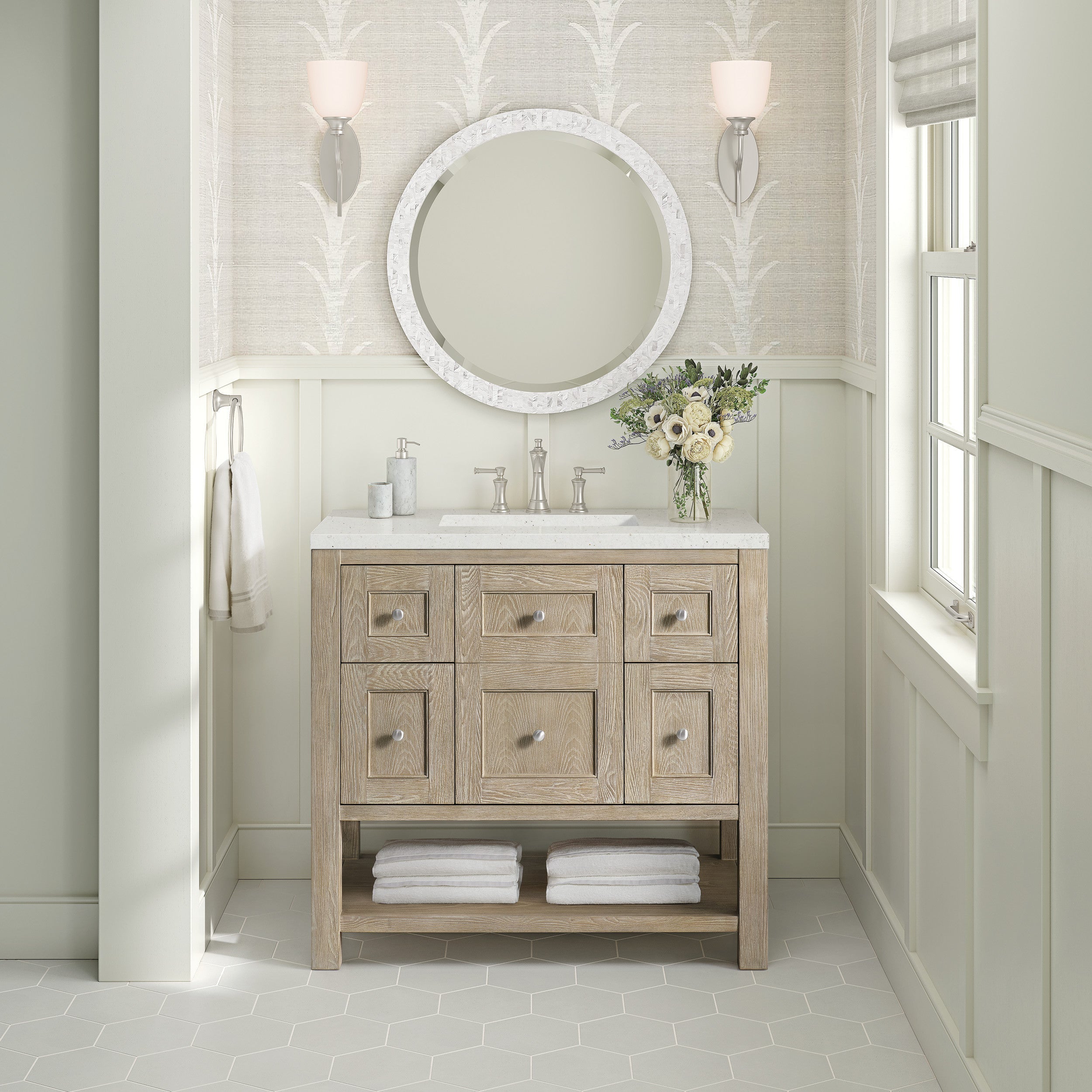 Whitewashed Oak / Lime Delight - 3 Faucet Holes
