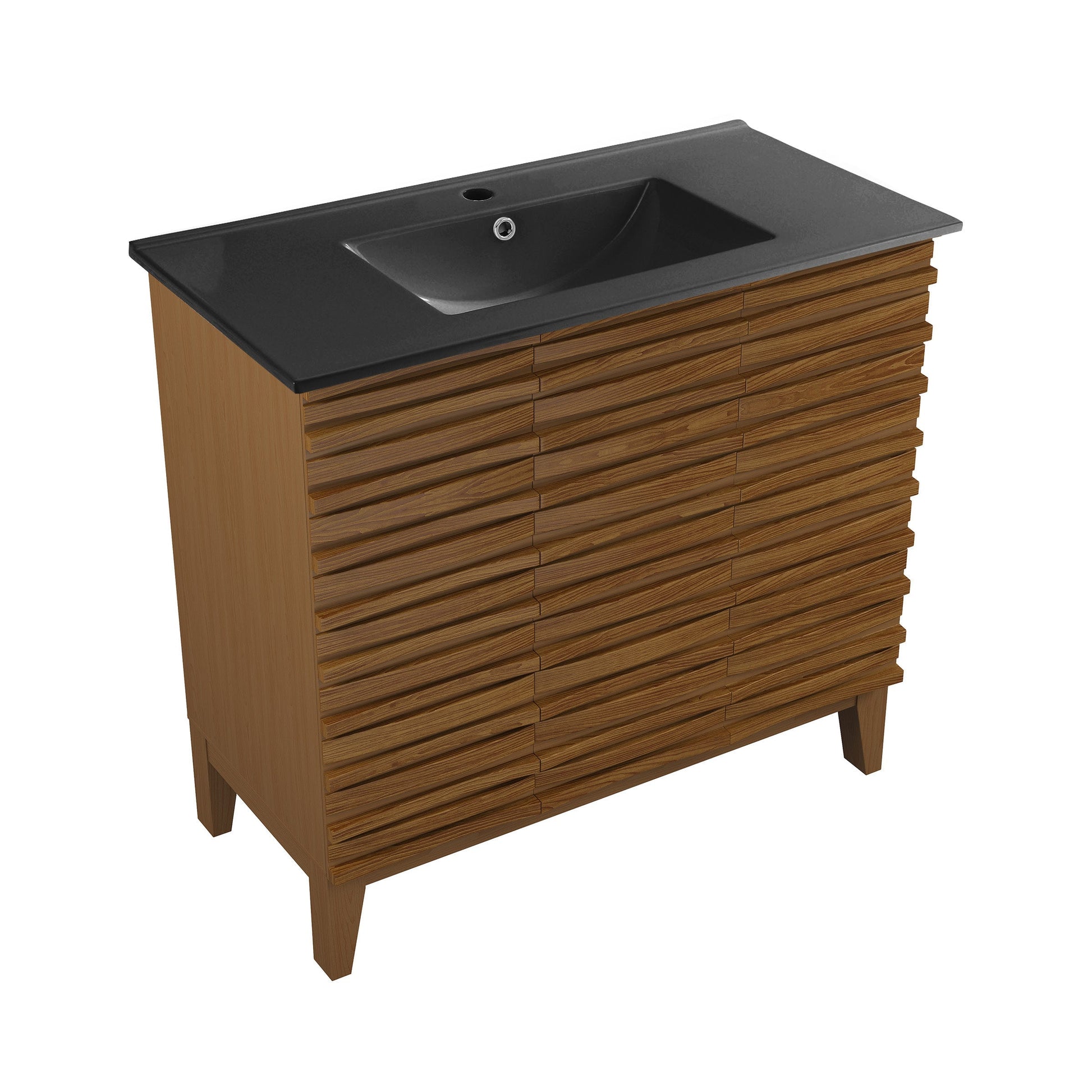 Brown Oak / Matte Black / 1-Hole