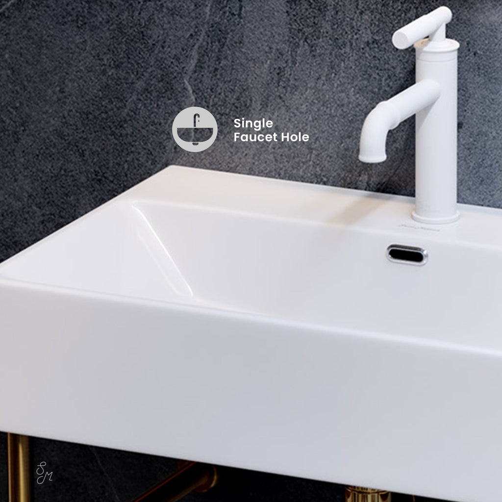 Brushed Gold / White / 1-Hole