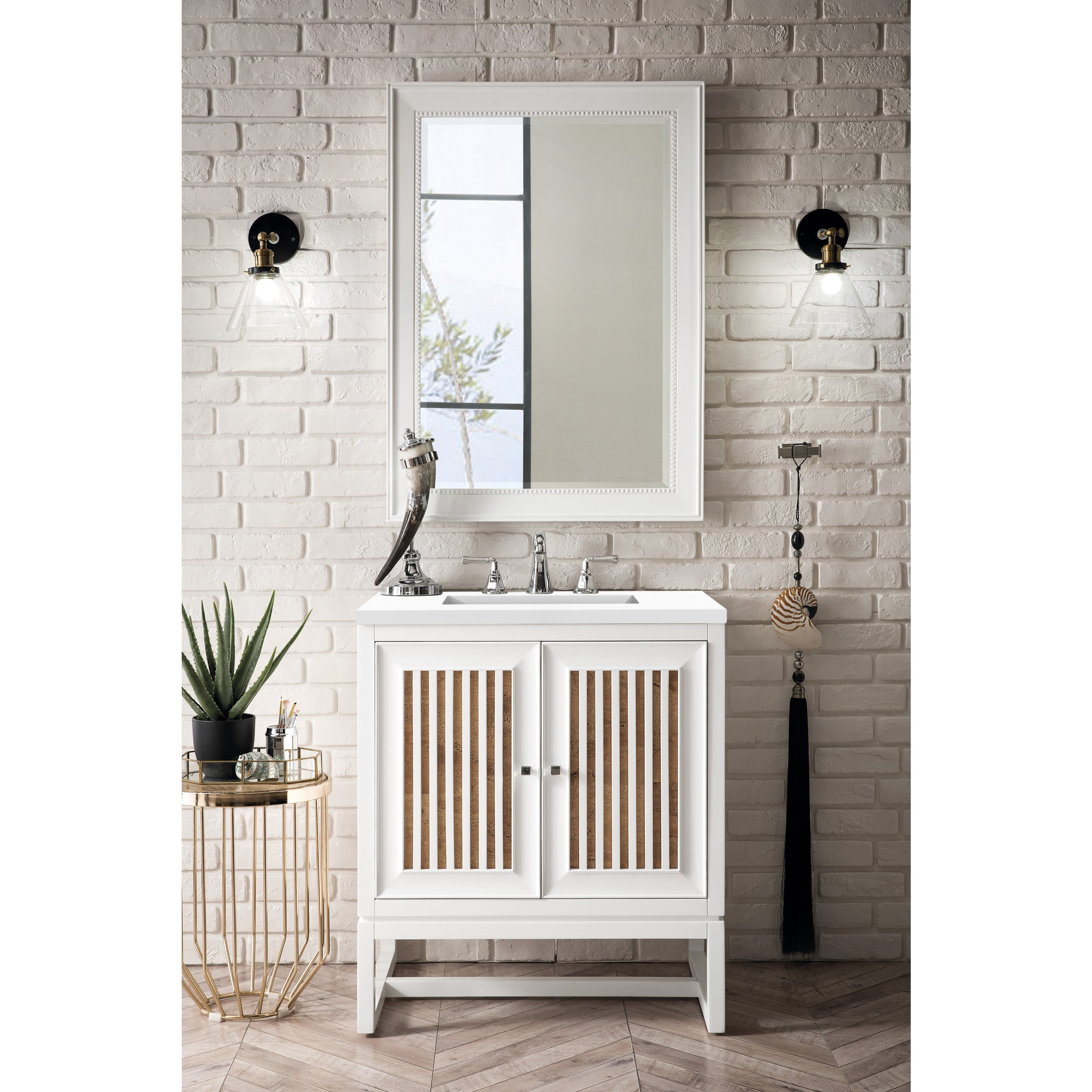 Glossy White / White Zeus - 3 Faucet Holes