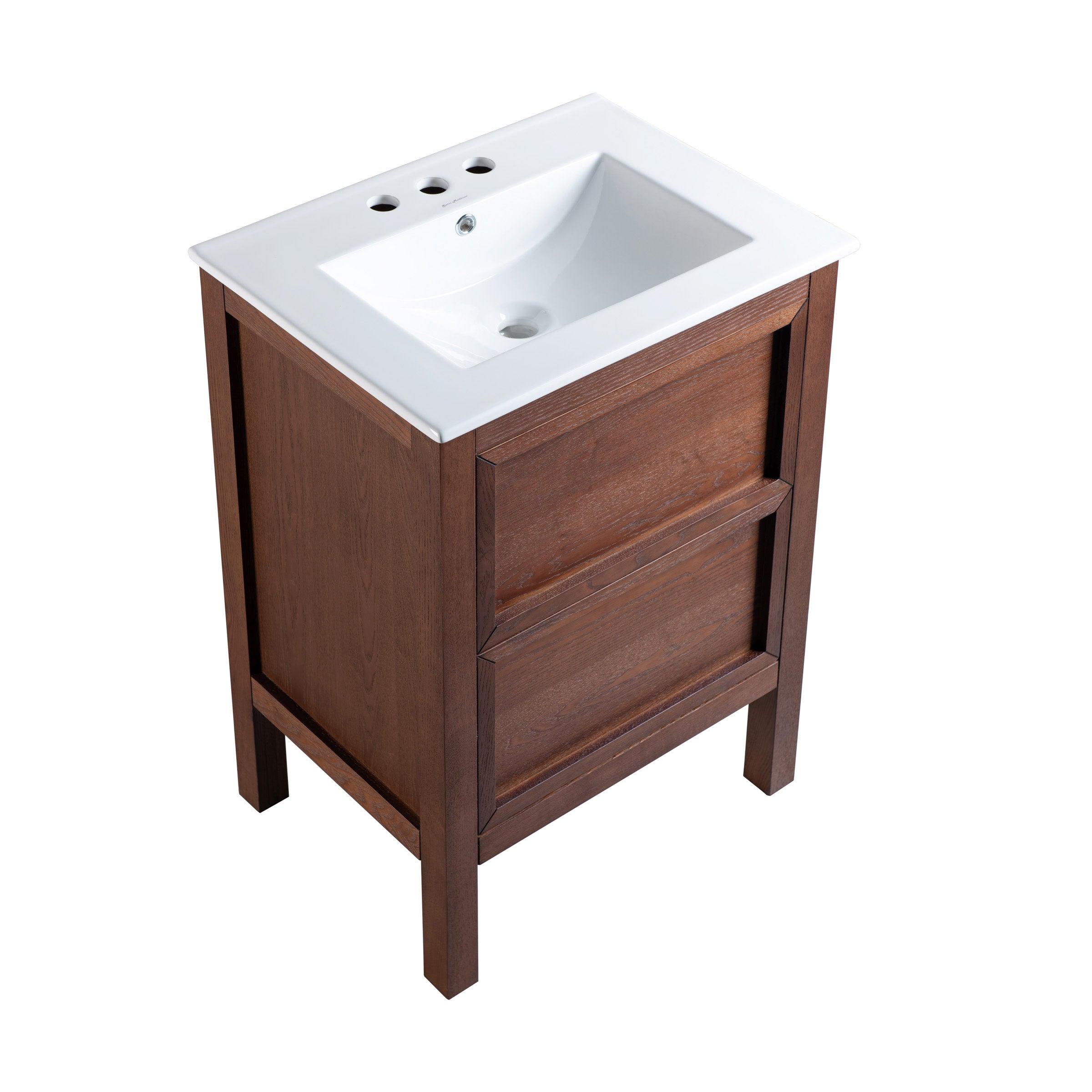 Brown Walnut / White / 3-Hole