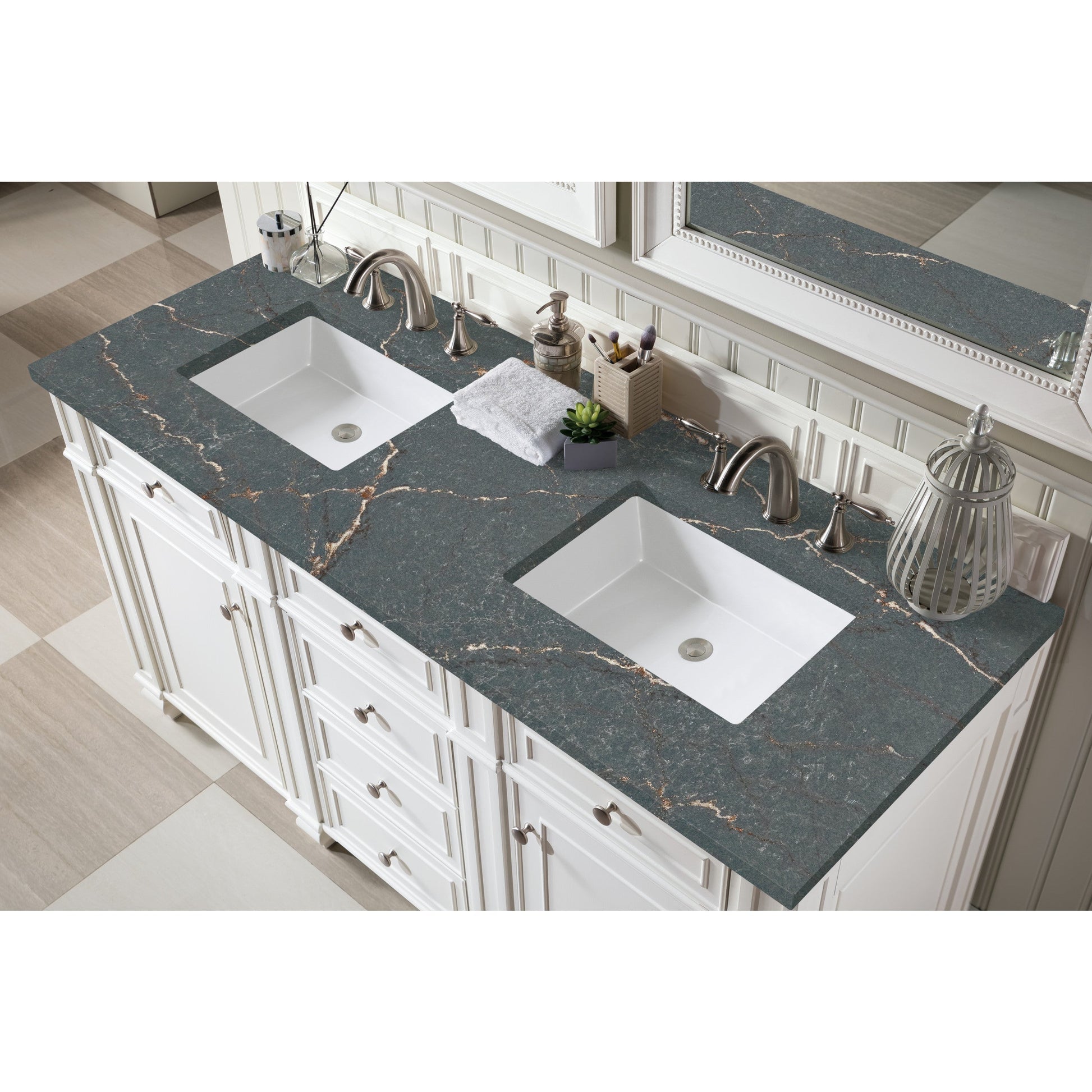 Bright White / Parisien Bleu - 3 Faucet Holes