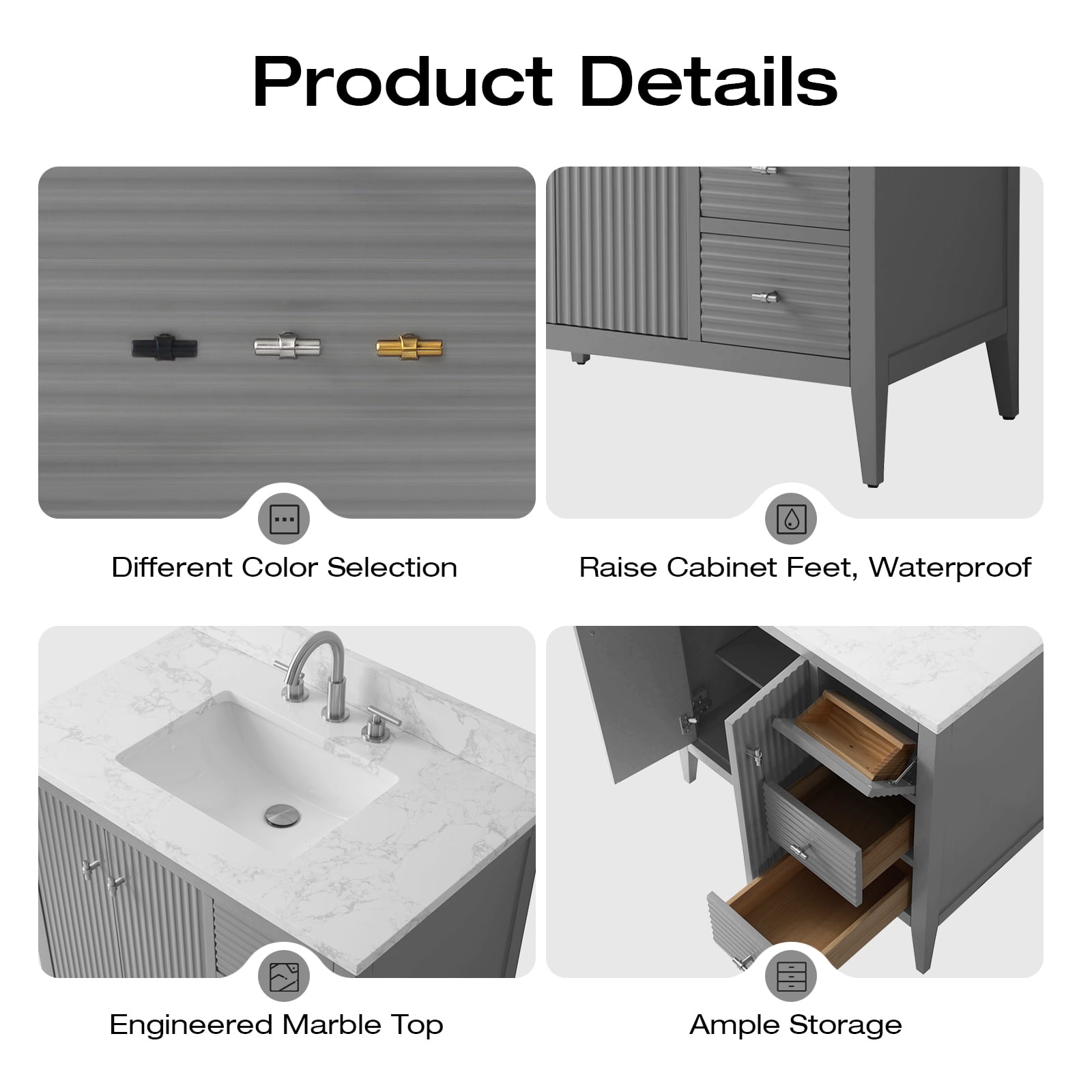 Linear Cashmere Gray / Matte Black