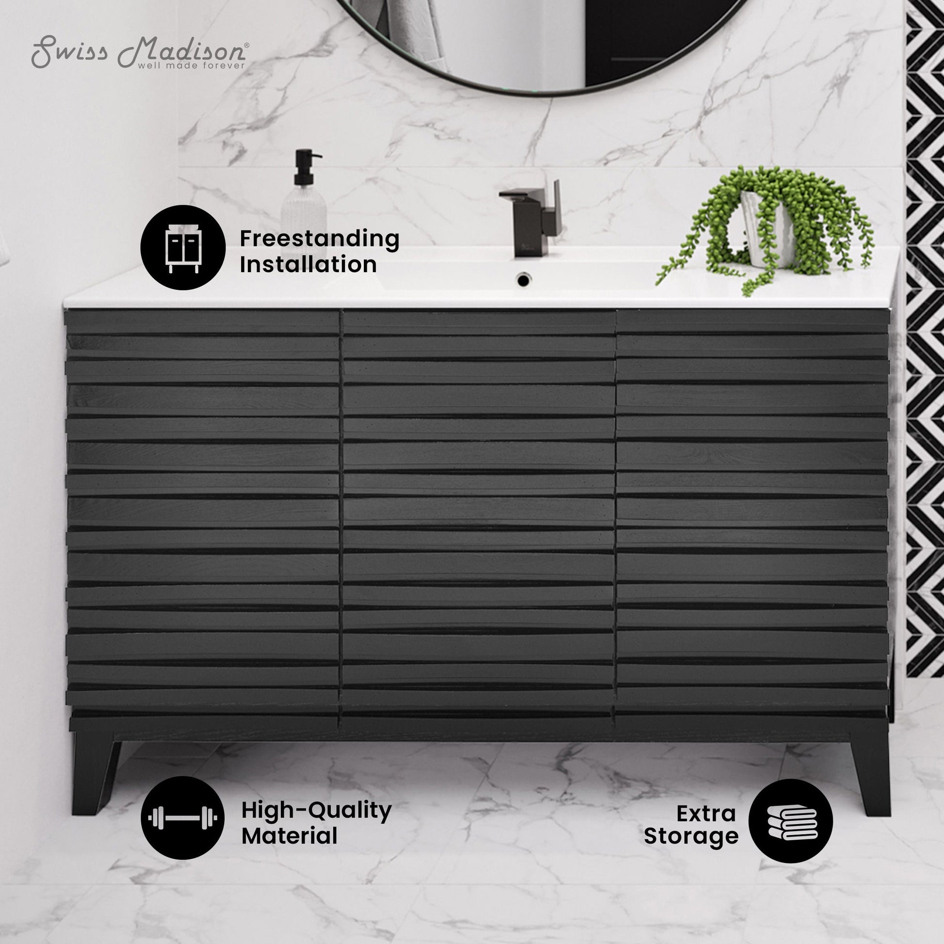 Black Oak / Glossy White / 1-Hole