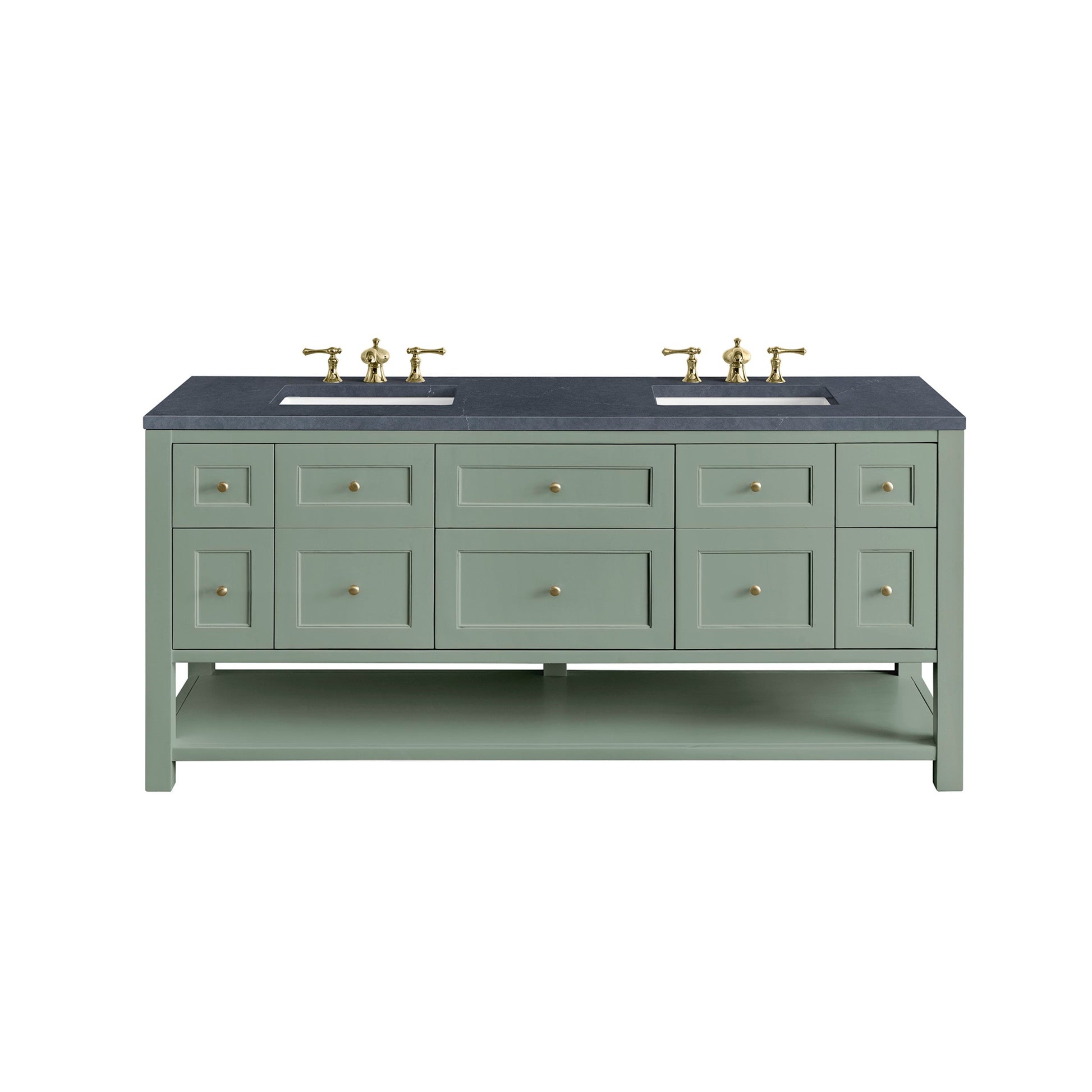 Smokey Celadon / Charcoal Soapstone - 3 Faucet Holes