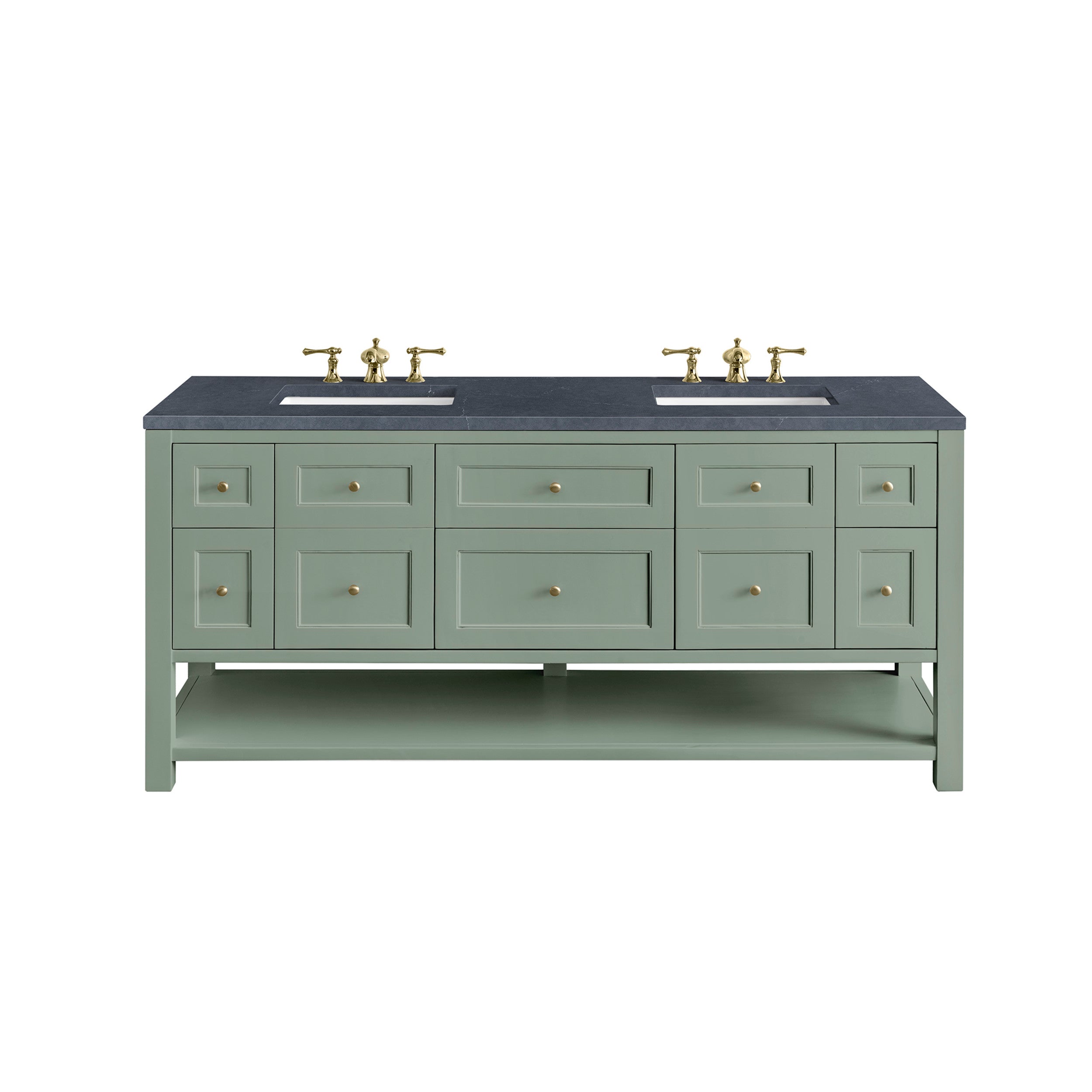 Smokey Celadon / Charcoal Soapstone - 3 Faucet Holes
