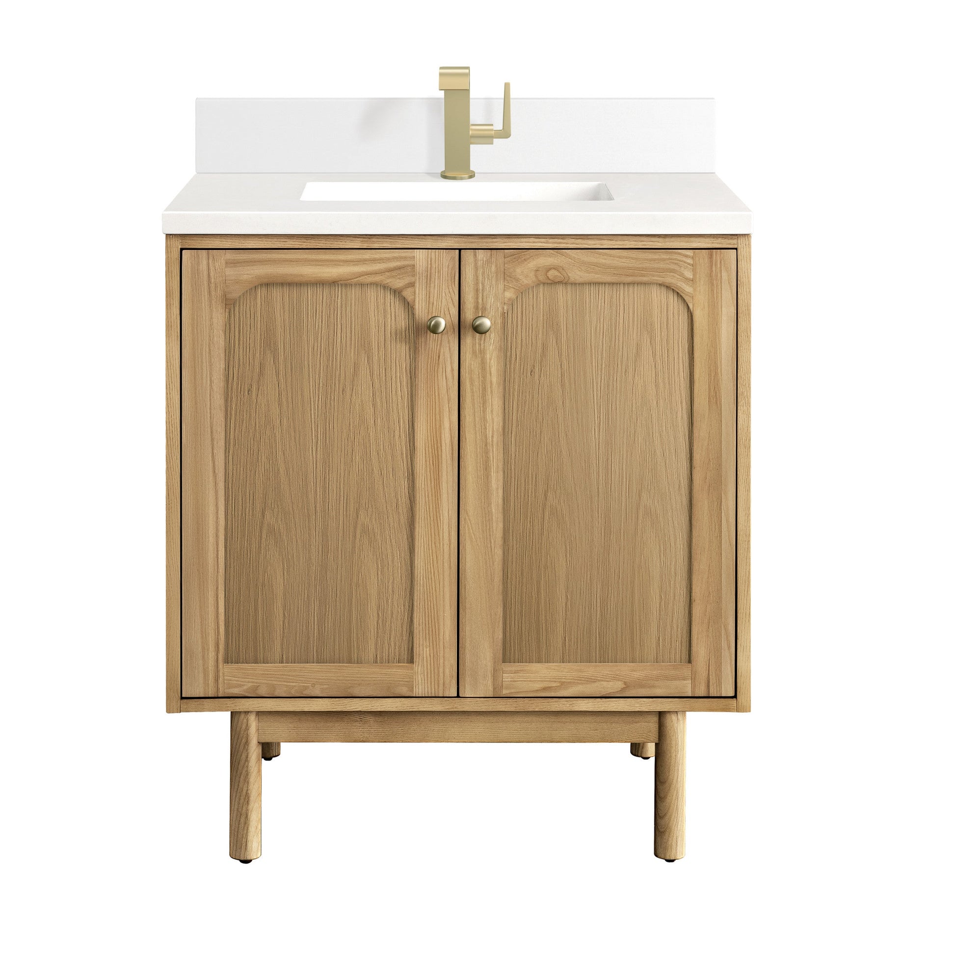 Light Natural Oak / White Zeus - 1 Faucet Hole