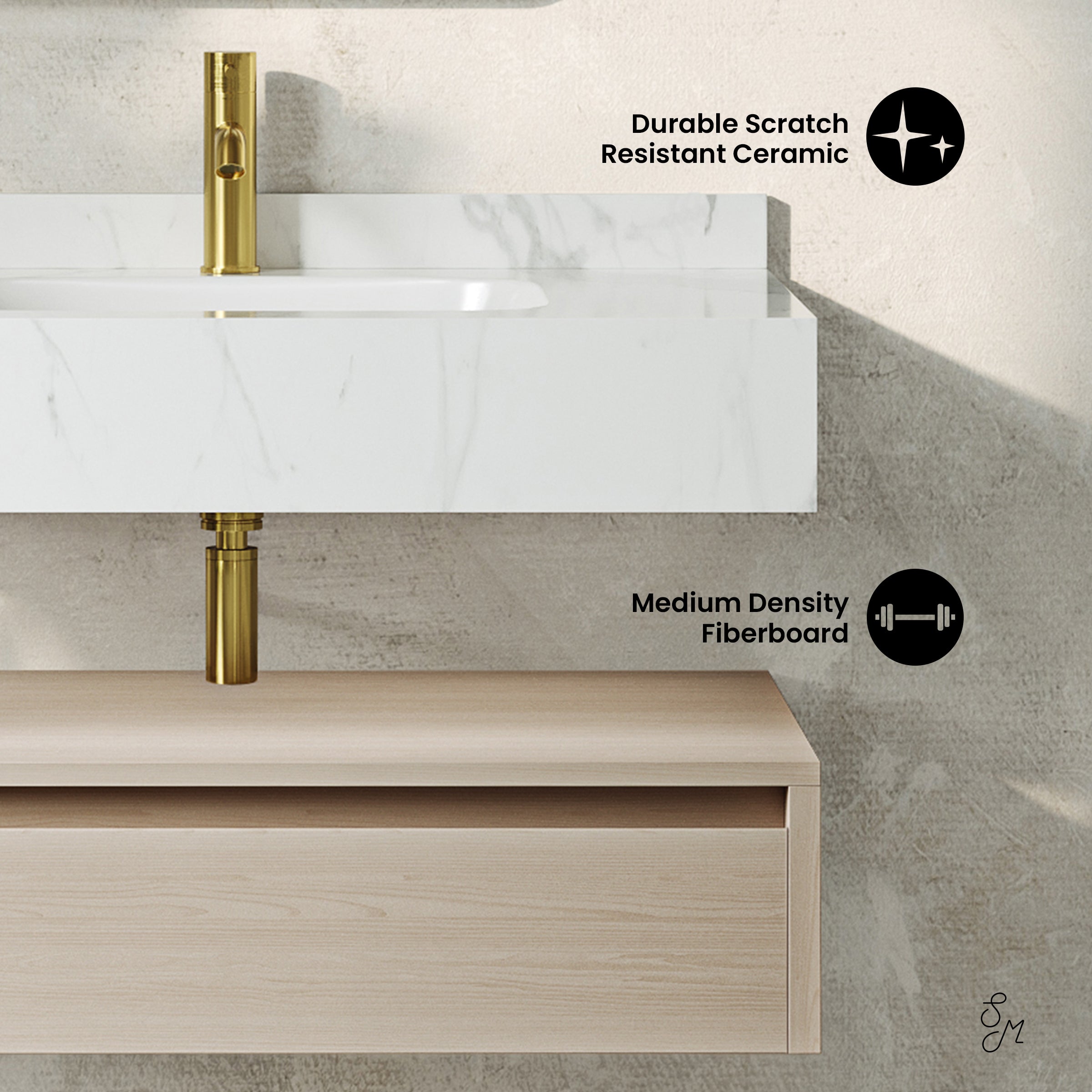 White Oak / White Marble