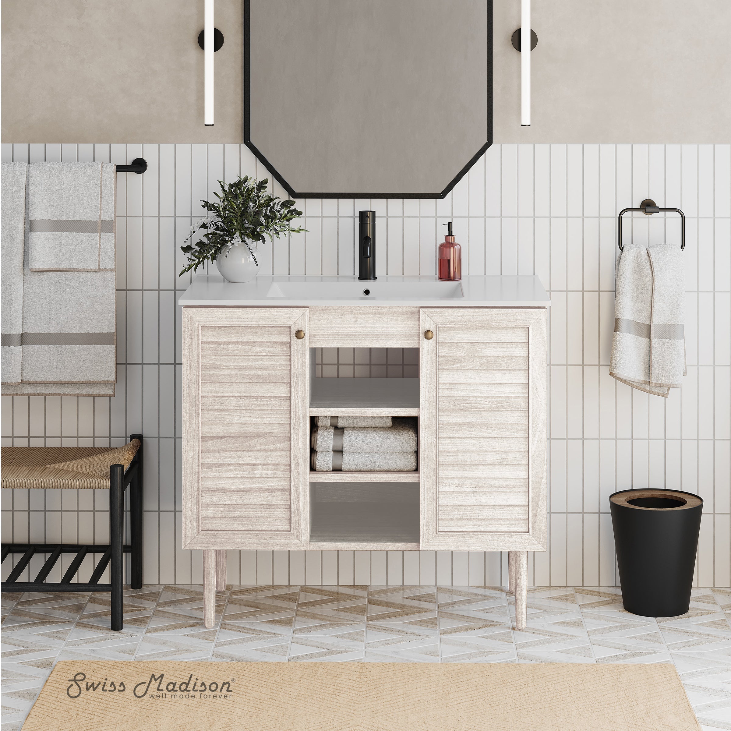 White Oak / White / 1-Hole